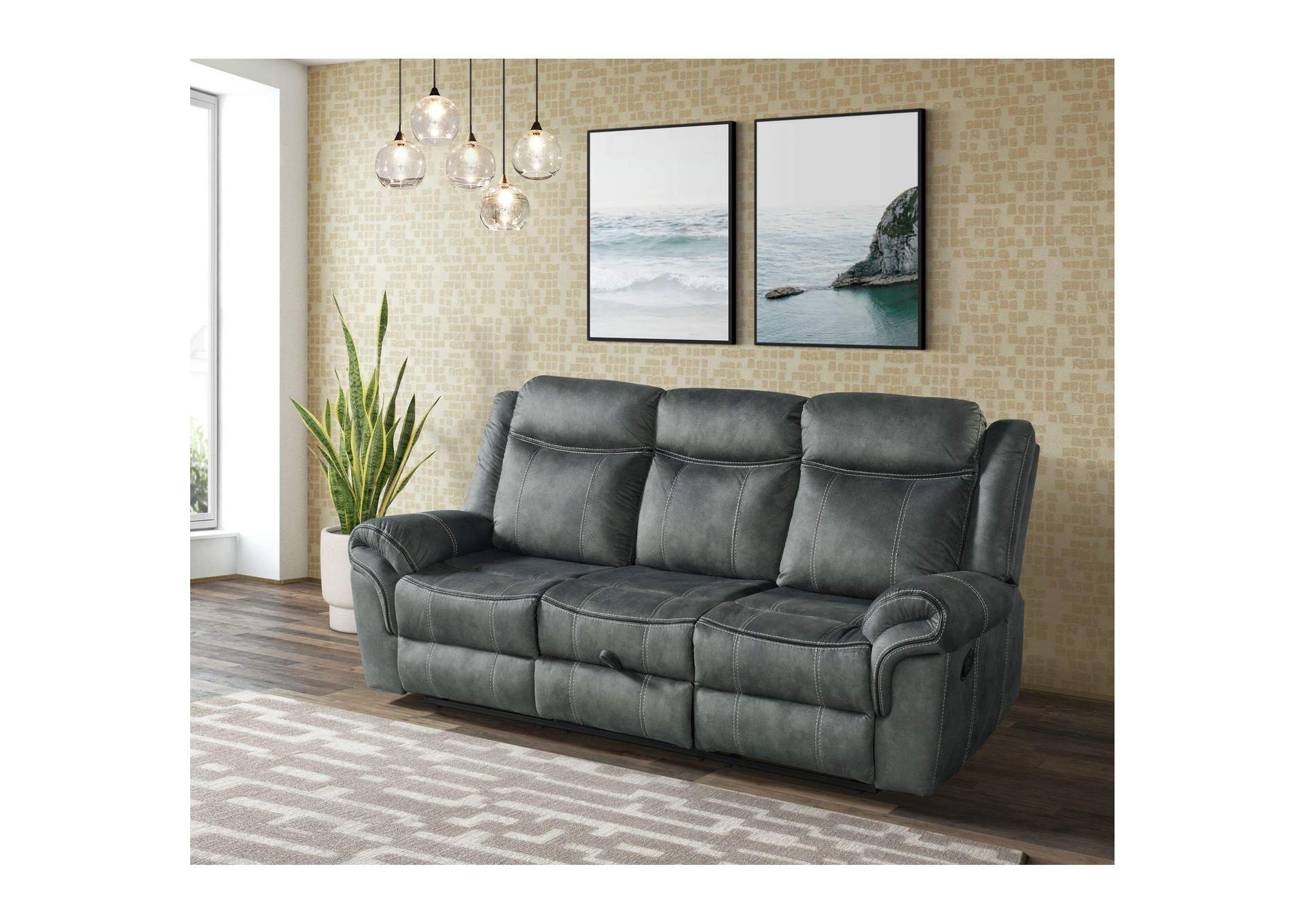 Sorrento Motion Sofa With Dropdown In Fb367 Charcoal image 1