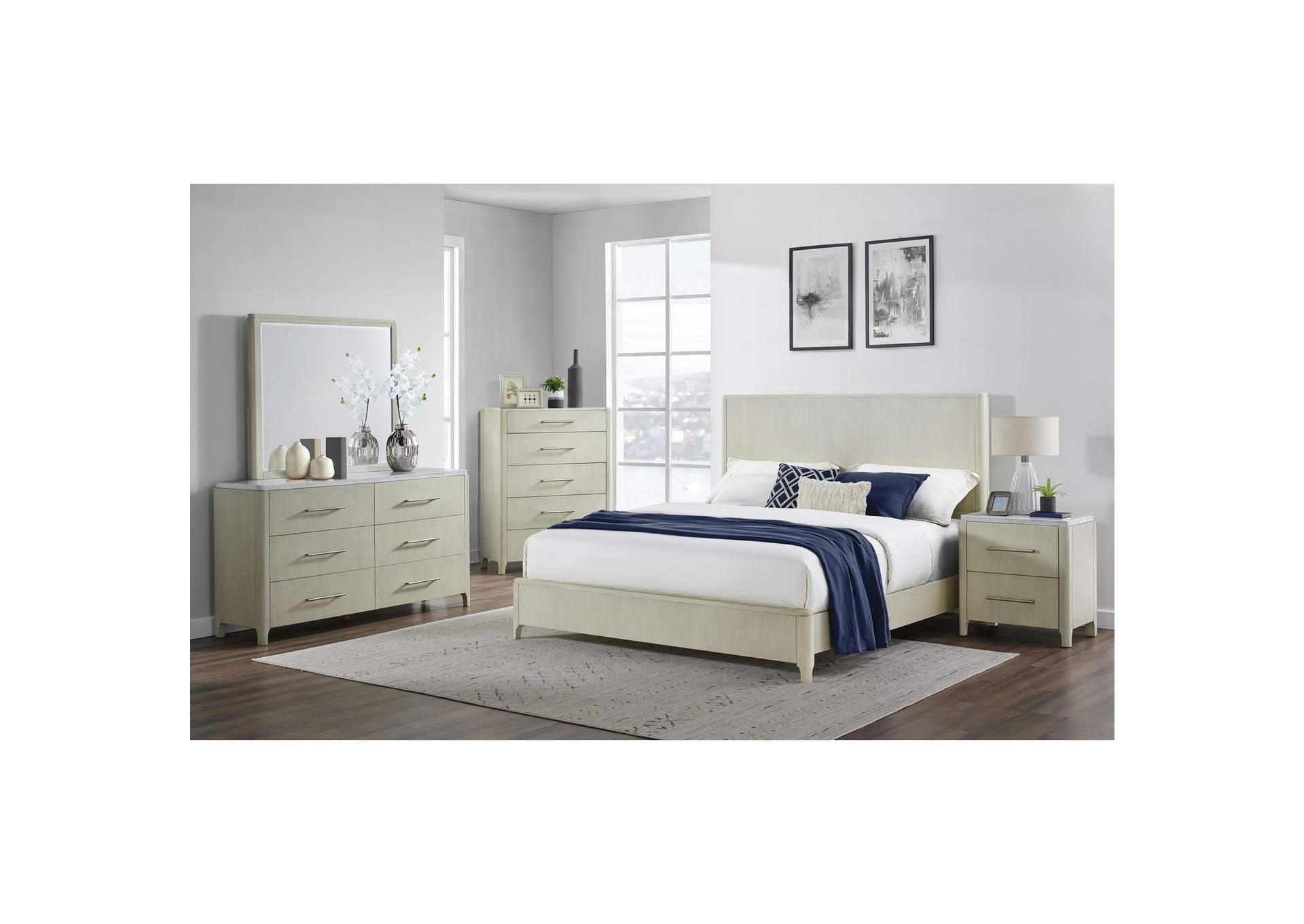 South Beach 5 - Drawer Chest In Almond White image 1