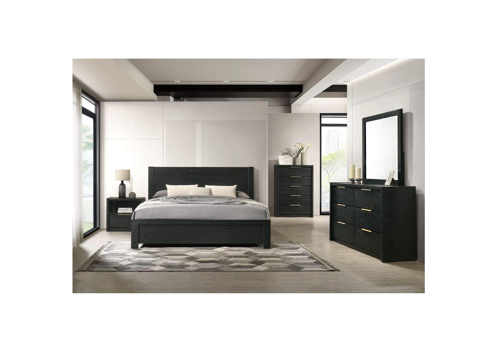 South Bend Dresser And Mirror Set In Black image 1