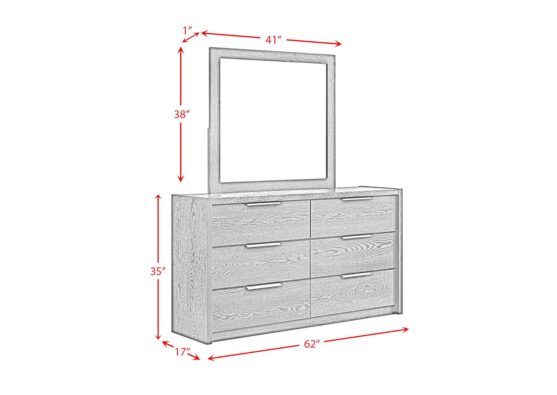 South Bend Dresser And Mirror Set In Black image 6