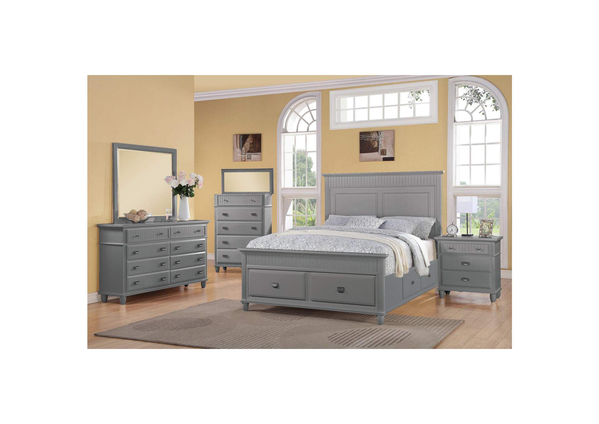 Spencer Queen Storage Bed Gray image 1