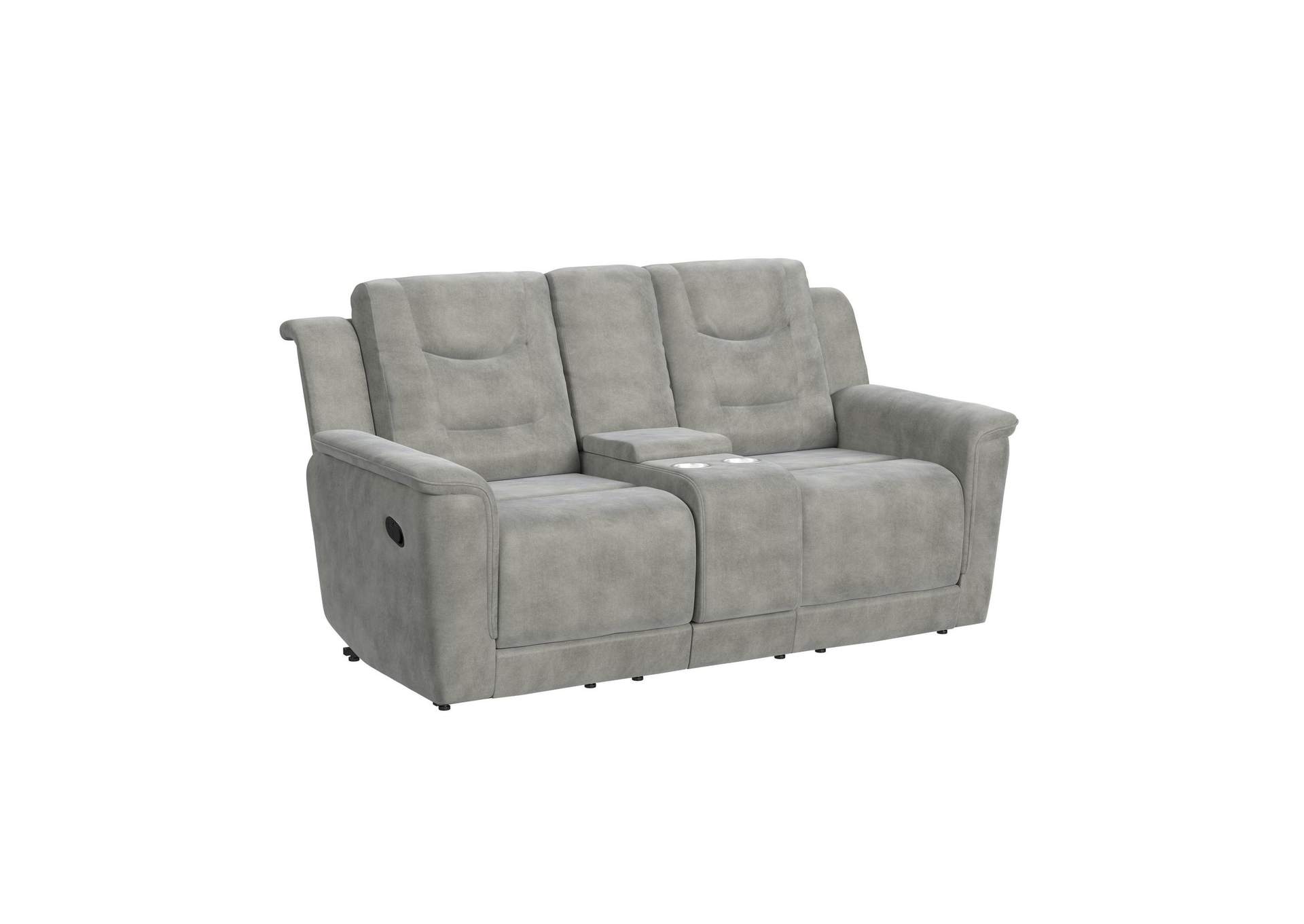 Spike Motion Loveseat With Console In Polk Cement image 3