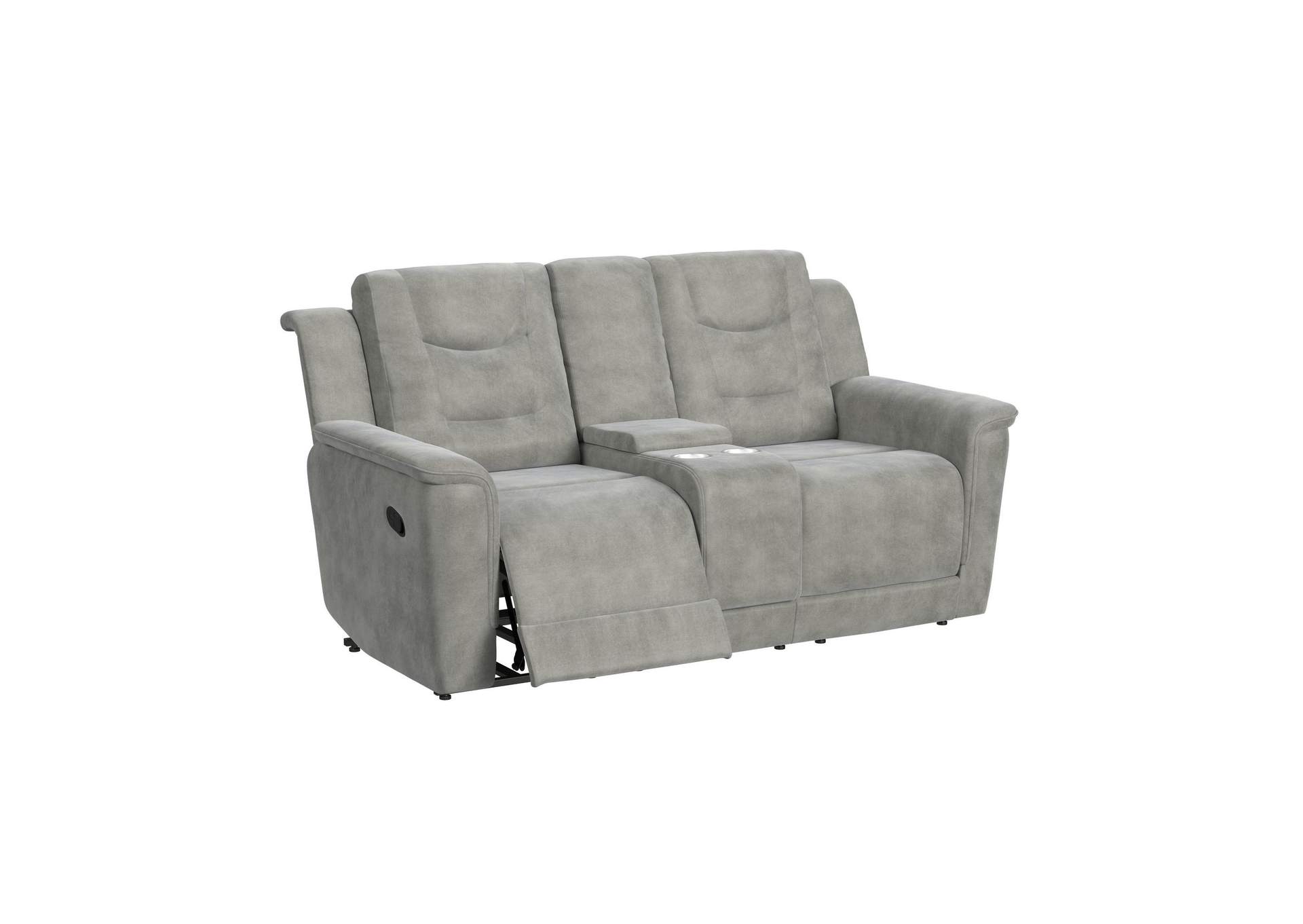 Spike Motion Loveseat With Console In Polk Cement image 4
