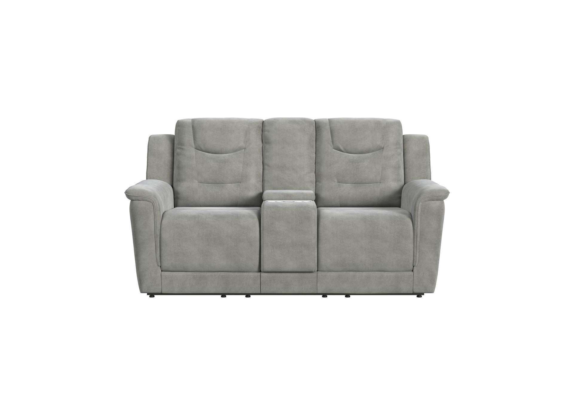 Spike Motion Loveseat With Console In Polk Cement image 5