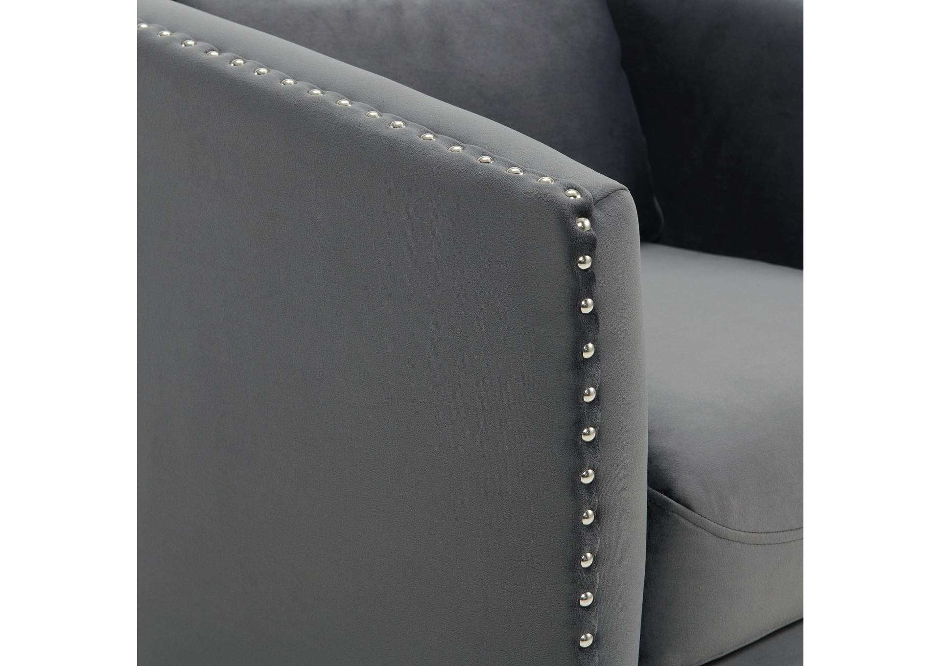 Stanton Swivel Chair In Royale Metal With Nails - 3A