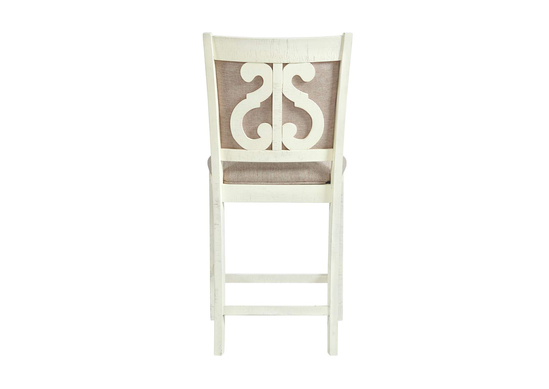 Stone Counter Fabric Swirl Back Side Chair In White 2 Per Pack