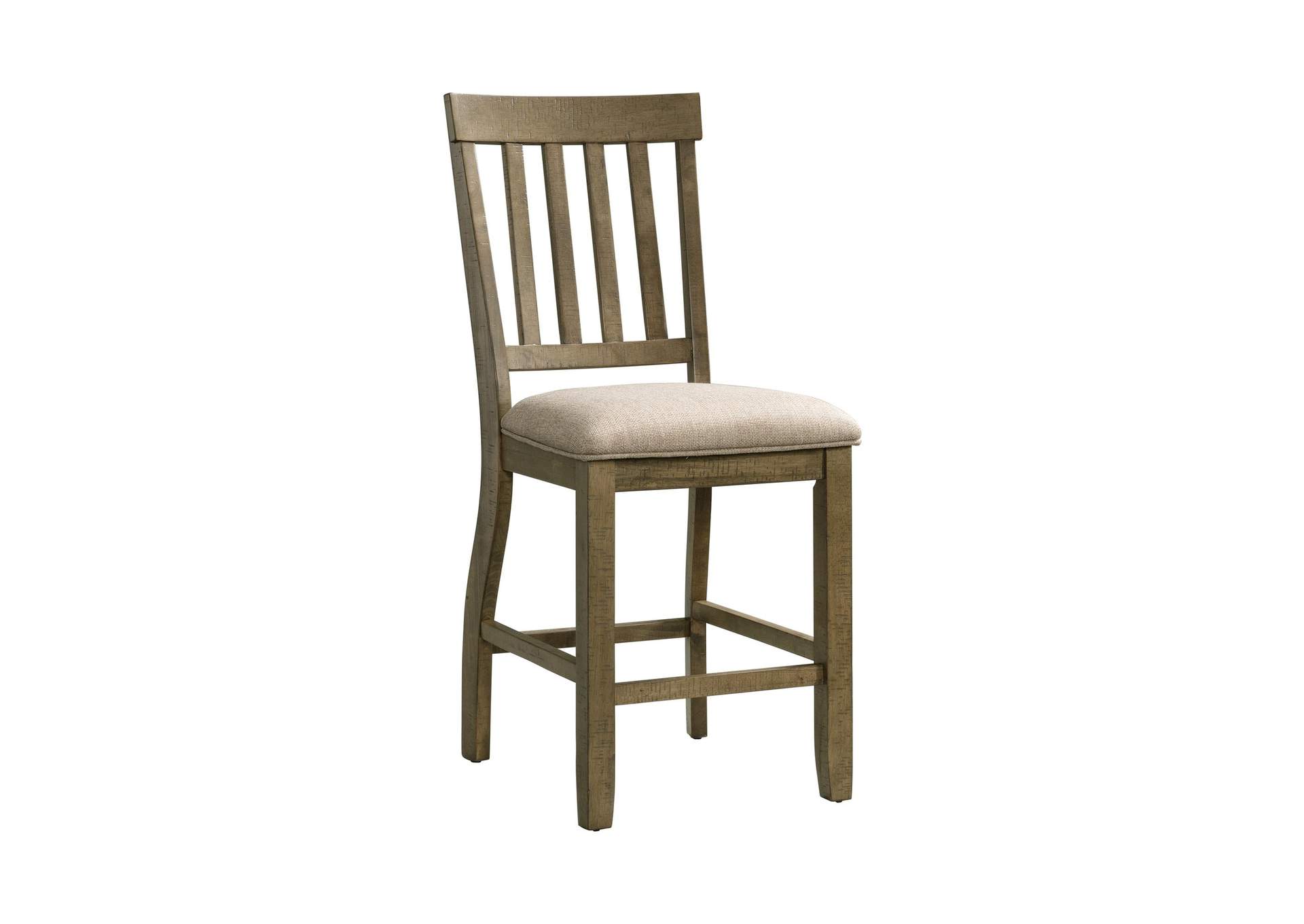 Stone Counter Wooden Slat Back Counter Side Chair Grey 2 Per Pack image 3