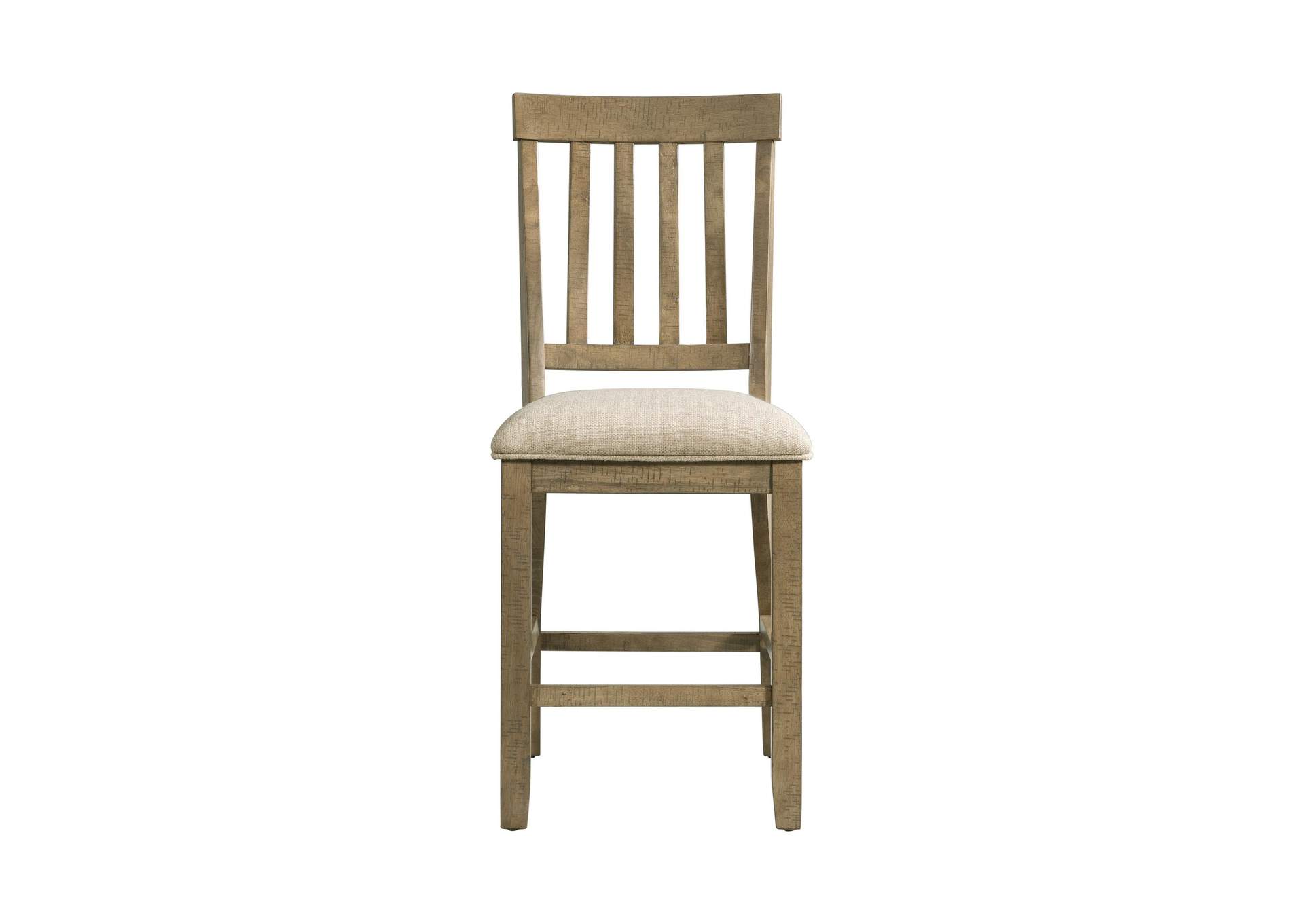 Stone Counter Wooden Slat Back Counter Side Chair Grey 2 Per Pack image 4
