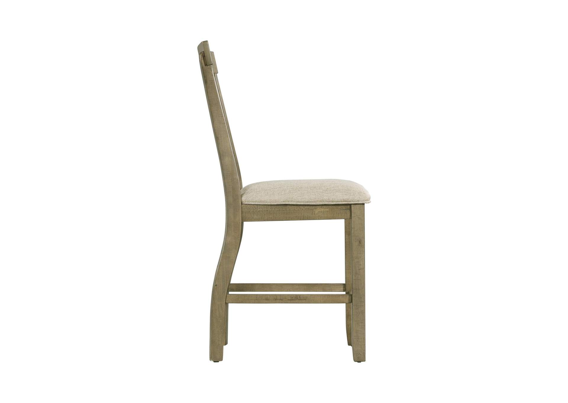 Stone Counter Wooden Slat Back Counter Side Chair Grey 2 Per Pack image 5