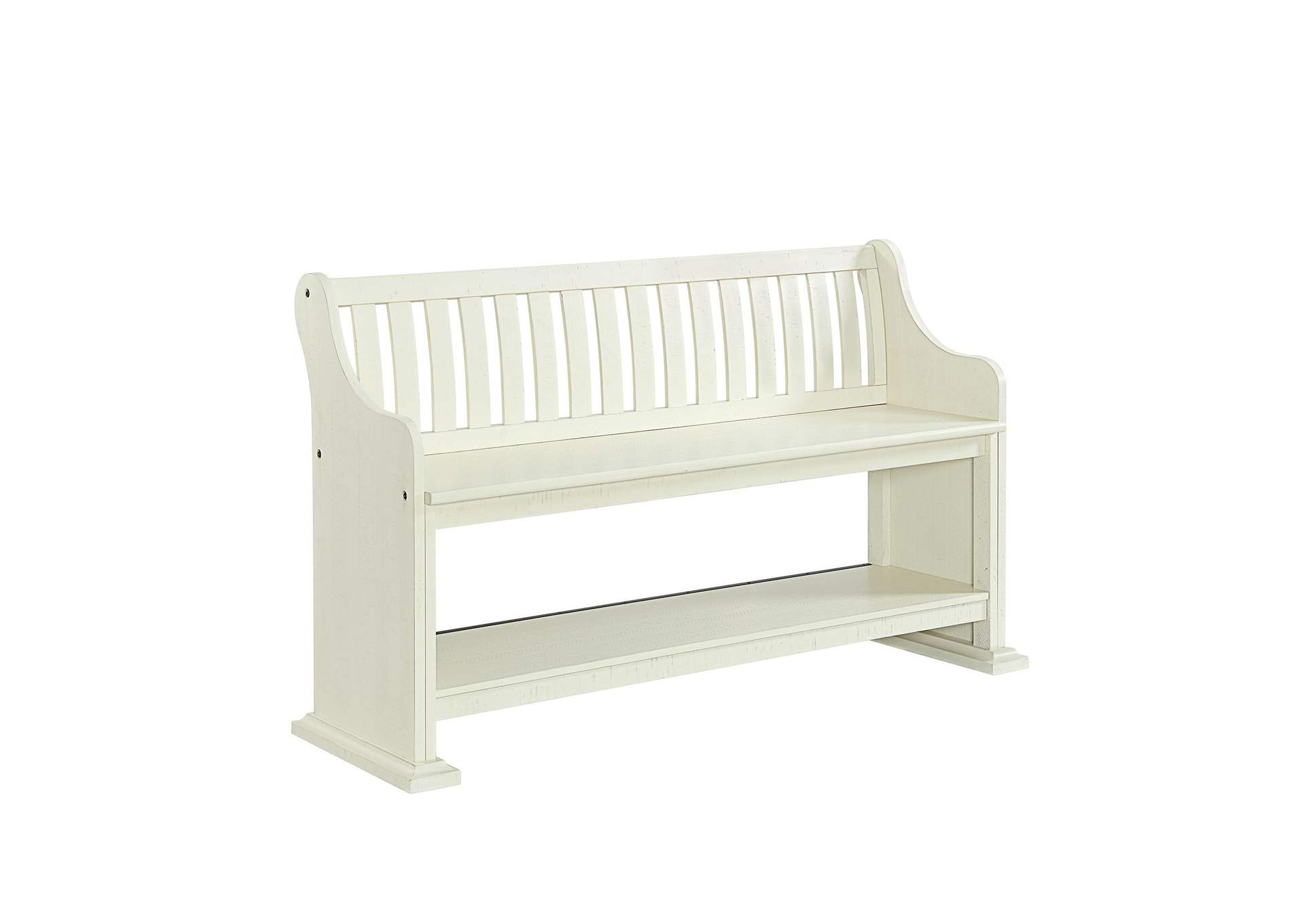 Stone Counter Pew Bench In White image 4