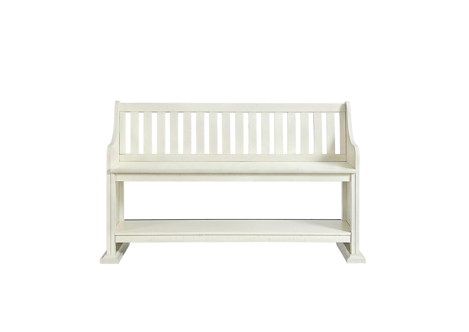 Stone Counter Pew Bench In White image 5
