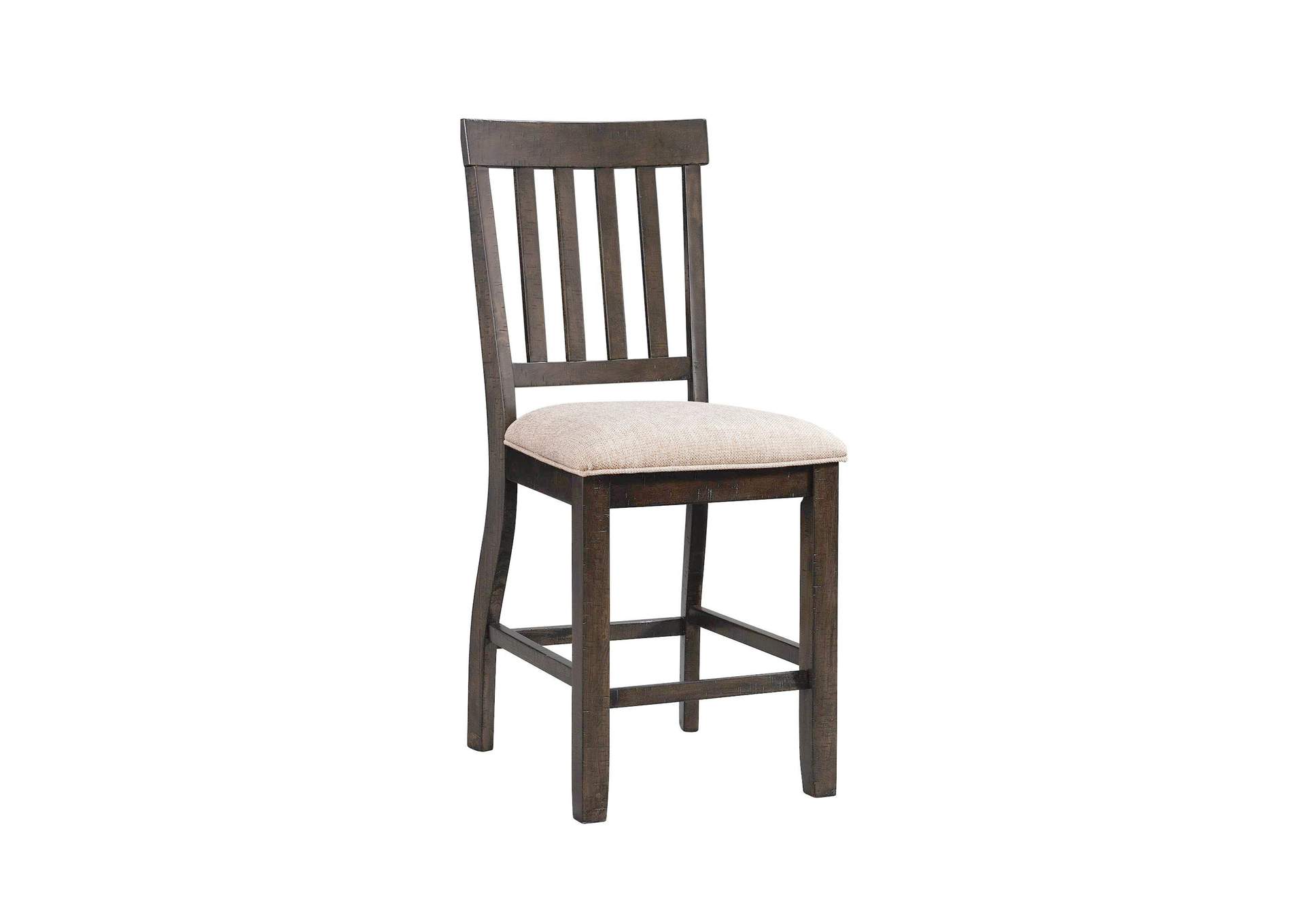 Stone Counter Wooden Slat Back Counter Side Chair Charcoal 2 Per Pack