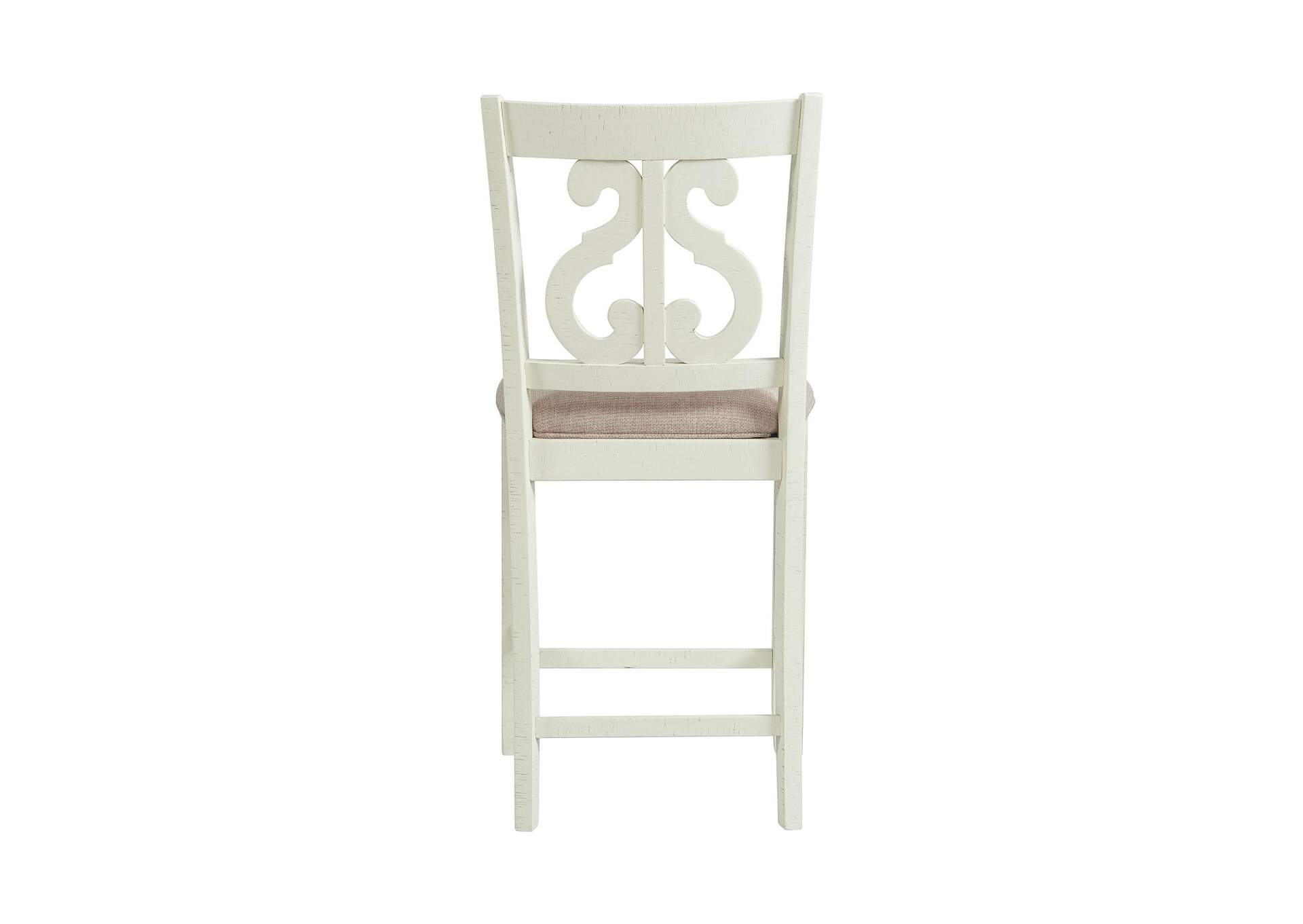 Stone Counter Wooden Swirl Back Side Chair In White 2 Per Pack image 9