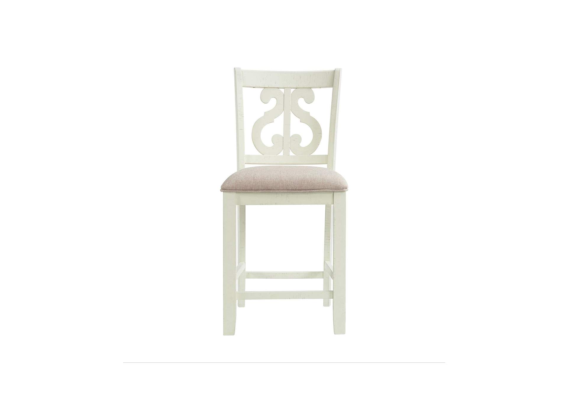 Stone Counter Wooden Swirl Back Side Chair In White 2 Per Pack image 6