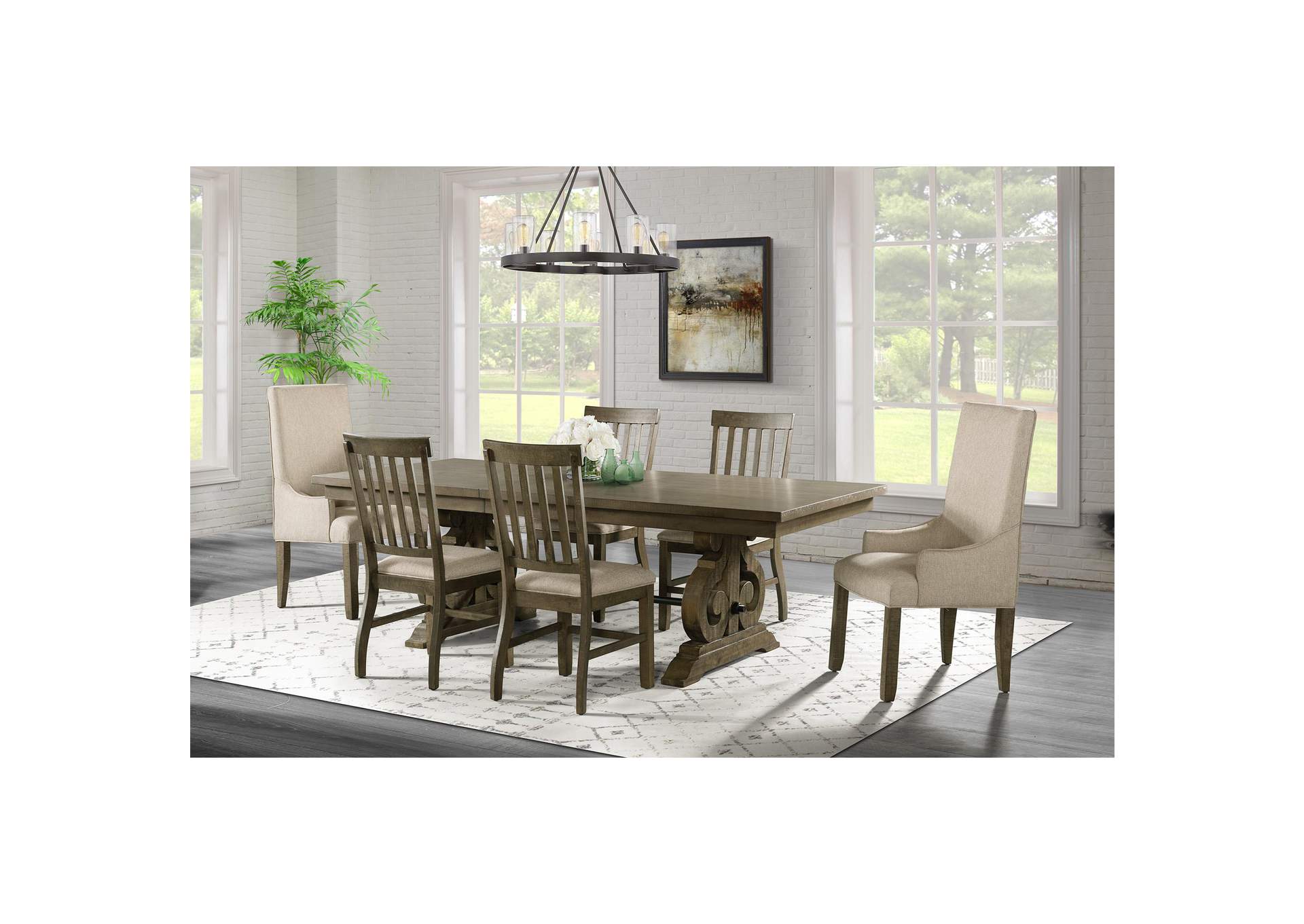 Stone Parson Arm Chair Gray Finish 2 Per Pack image 1