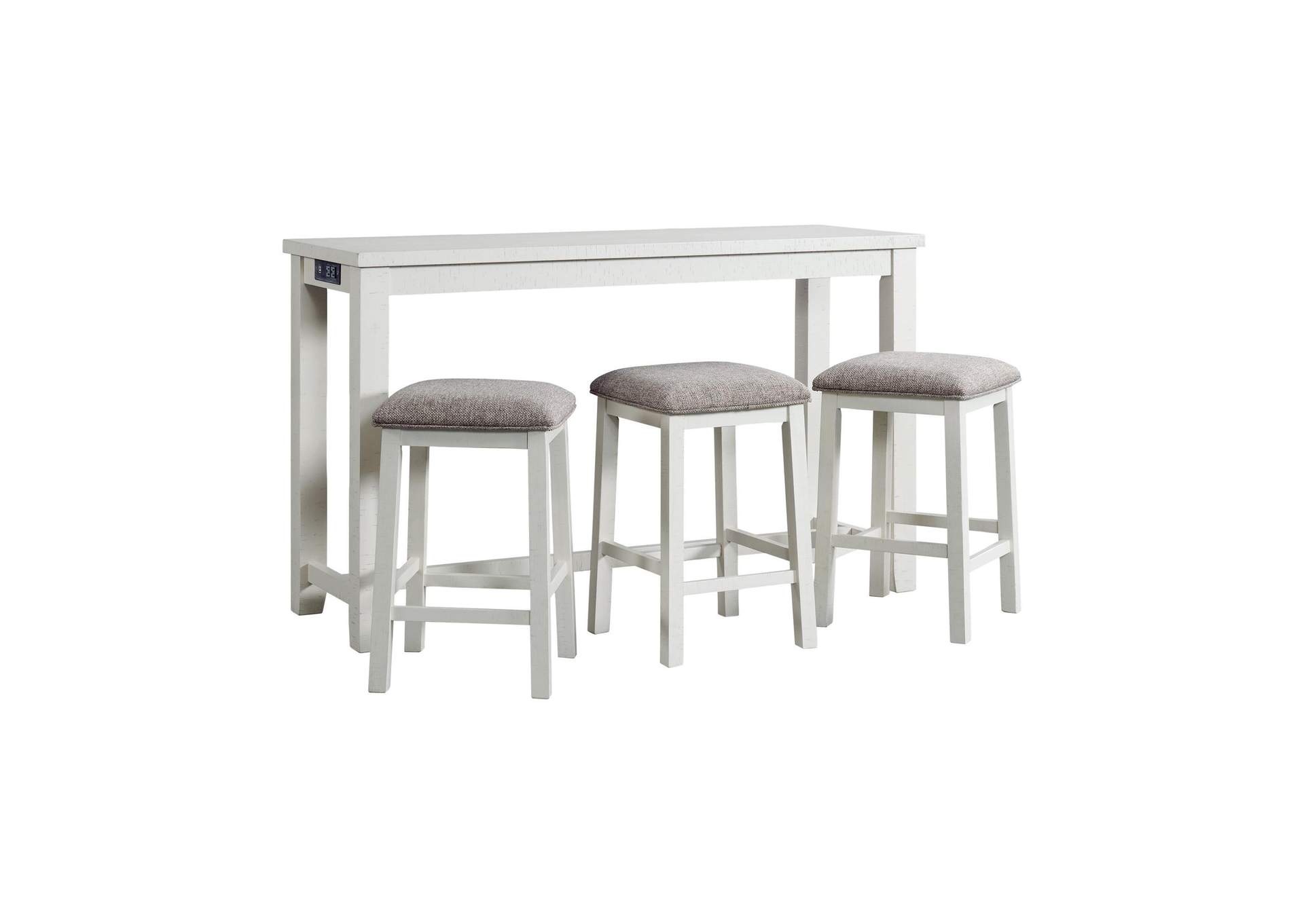 Stone Occasional Bar Table Single Pack In White Table Three Stools image 11