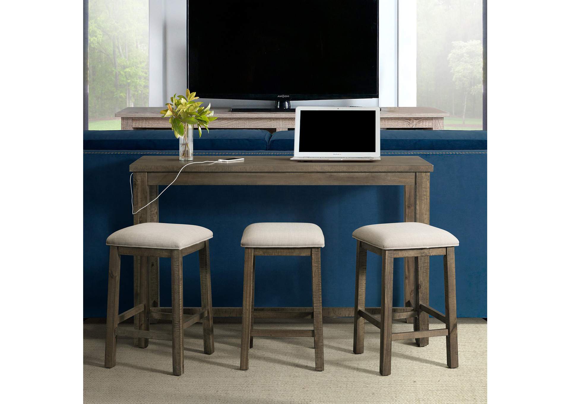 Stone Occasional Bar Table Pack Gray image 1