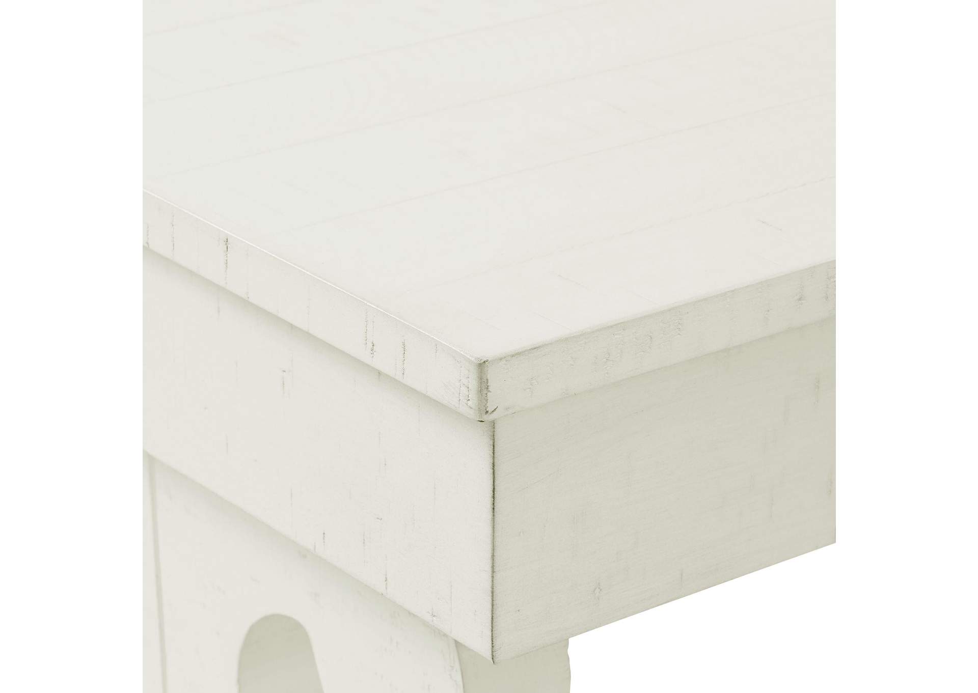 Stone Occasional Sofa Table In White image 3