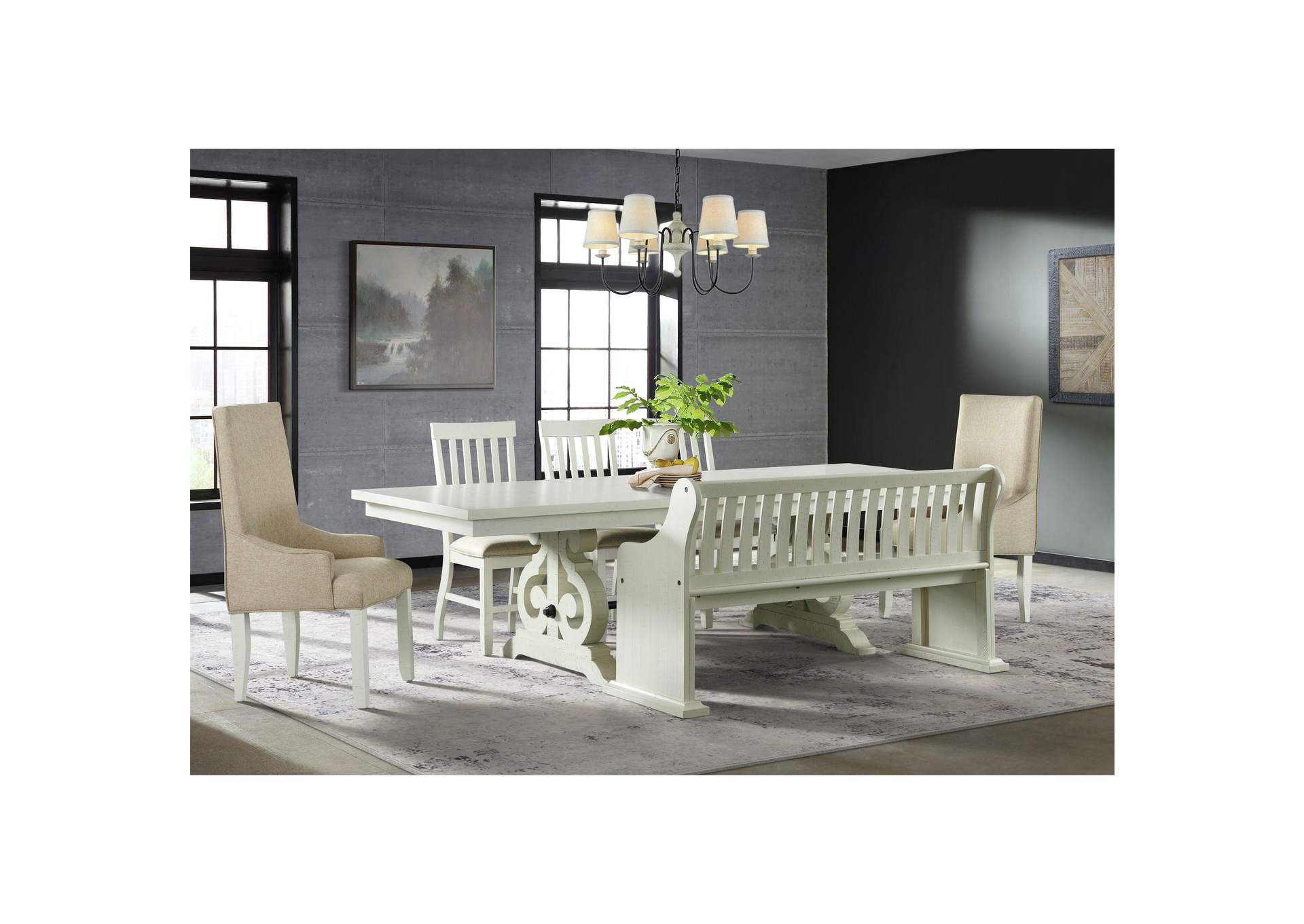 Stone Parson Arm Chair In White 2 Per Pack image 1