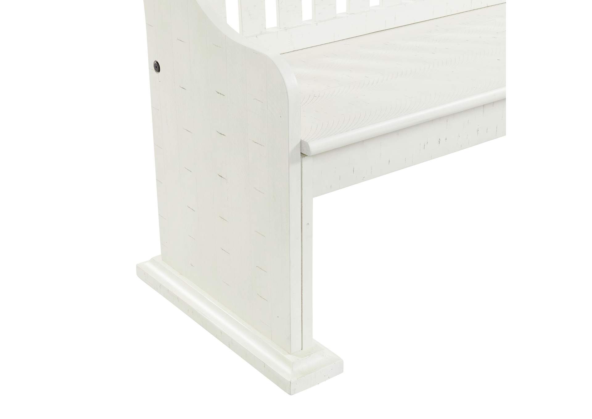 Stone Pew Bench With Storage in White