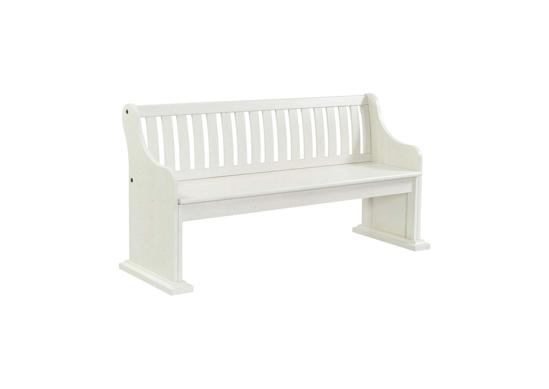 Stone Pew Bench With Storage In White image 6