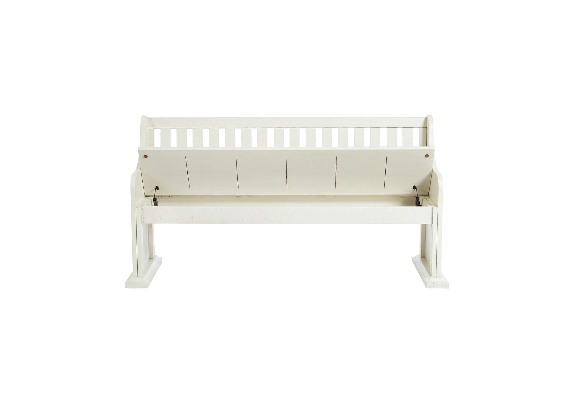Stone Pew Bench With Storage In White image 9