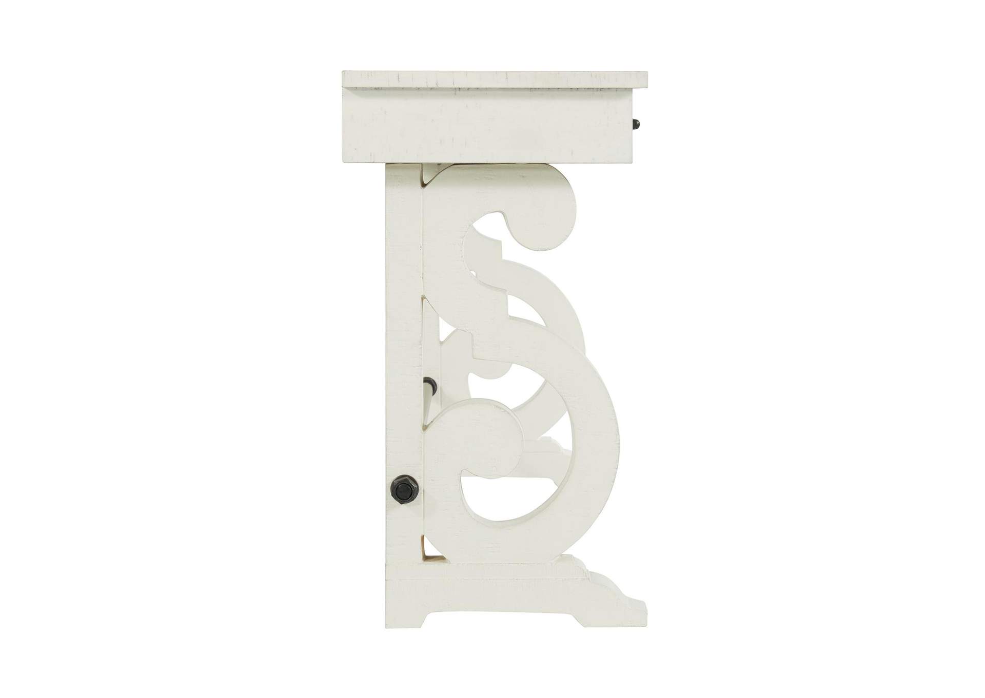 Stone Occasional Sofa Table In White image 11