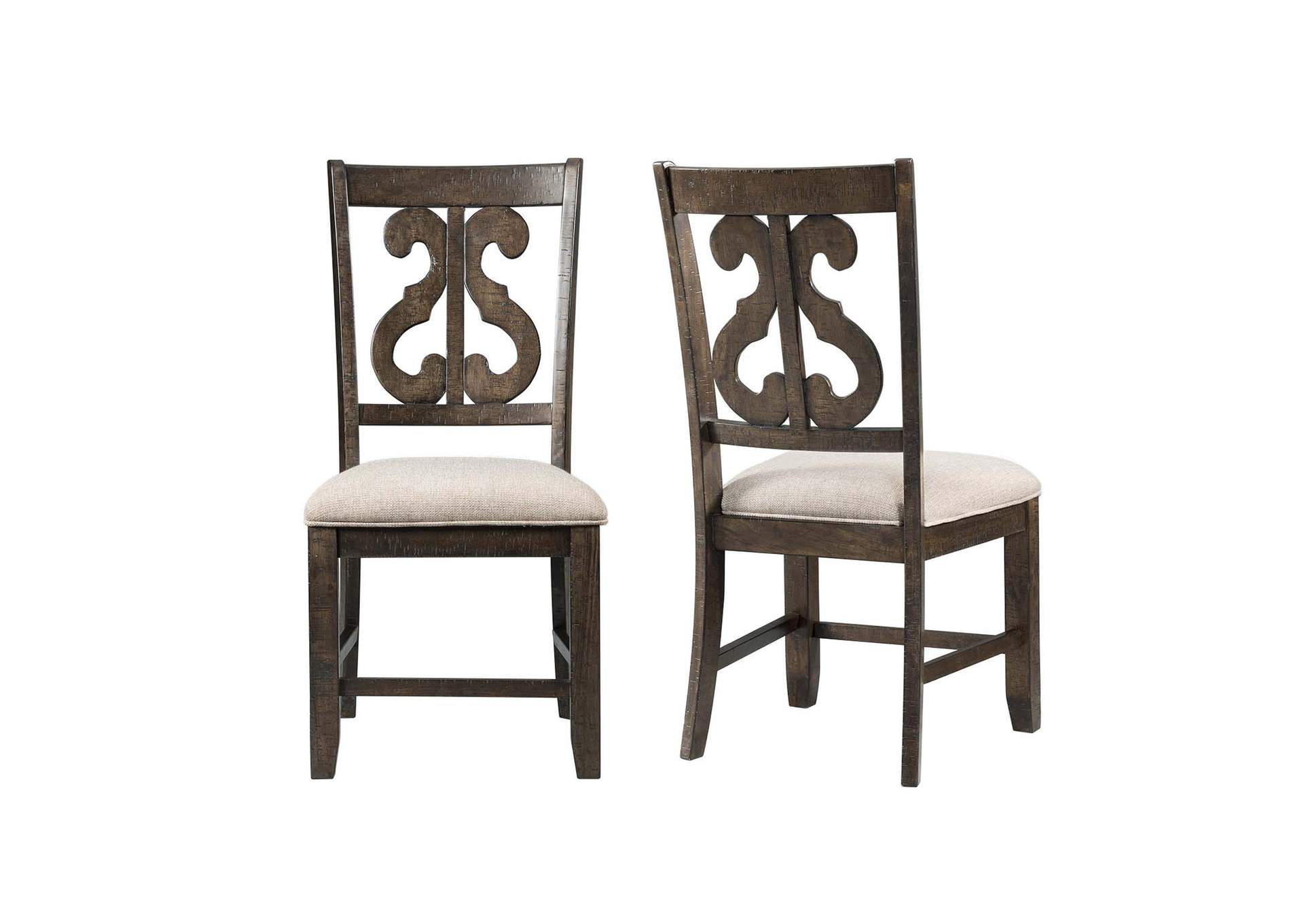 Stone Wooden Swirl Back Side Chair 2 Per Pack image 3