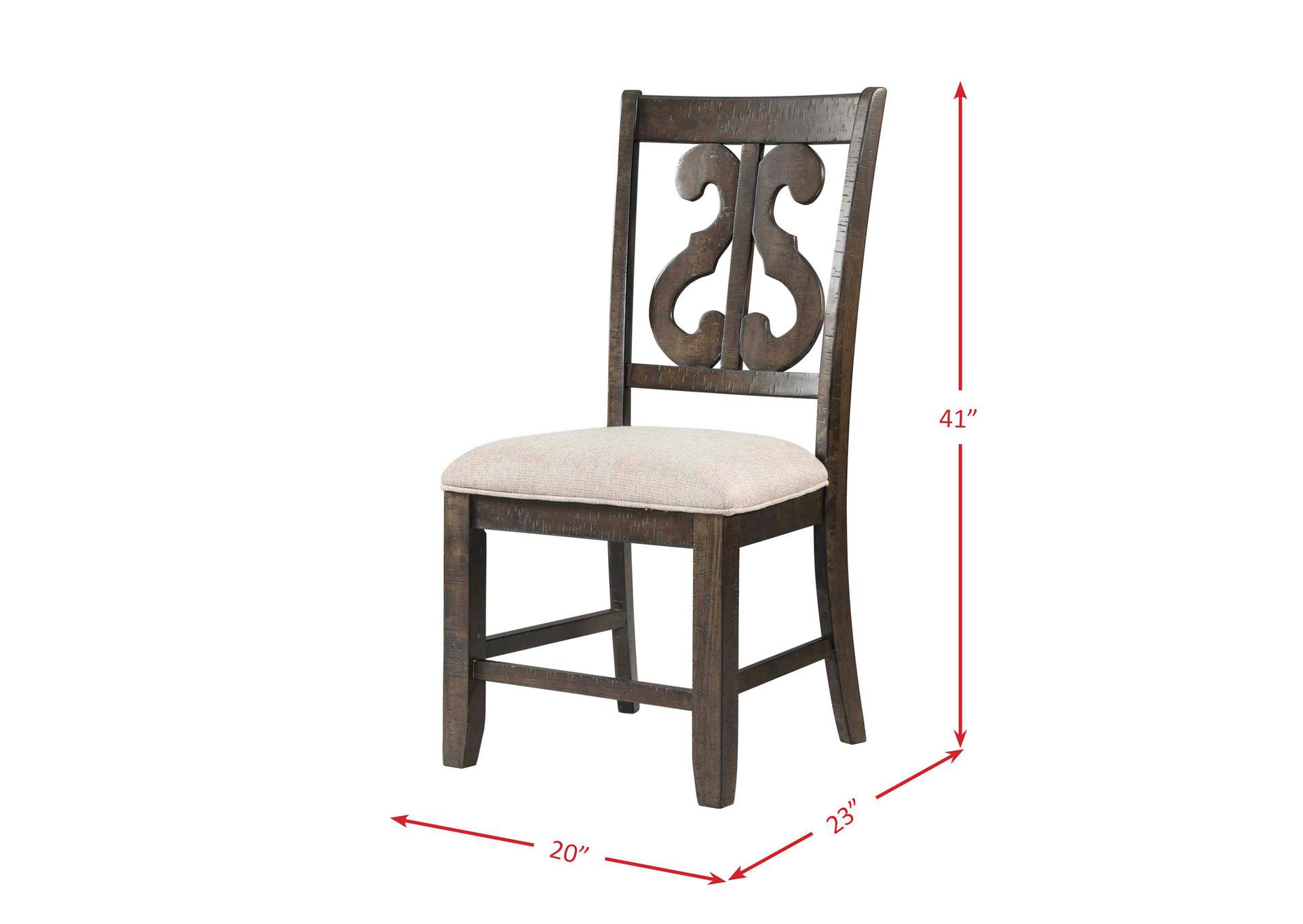 Stone Wooden Swirl Back Side Chair 2 Per Pack image 6