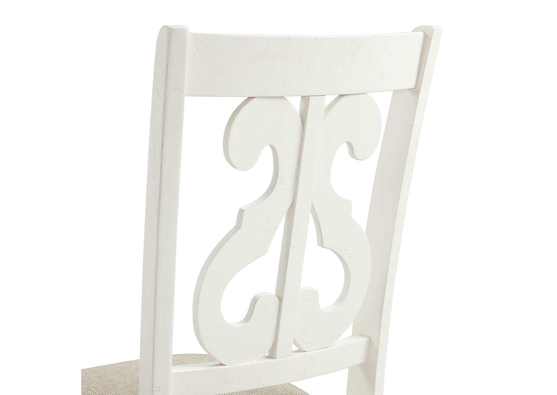 Stone Wooden Swirl Back Side Chair In White 2 Per Pack image 5
