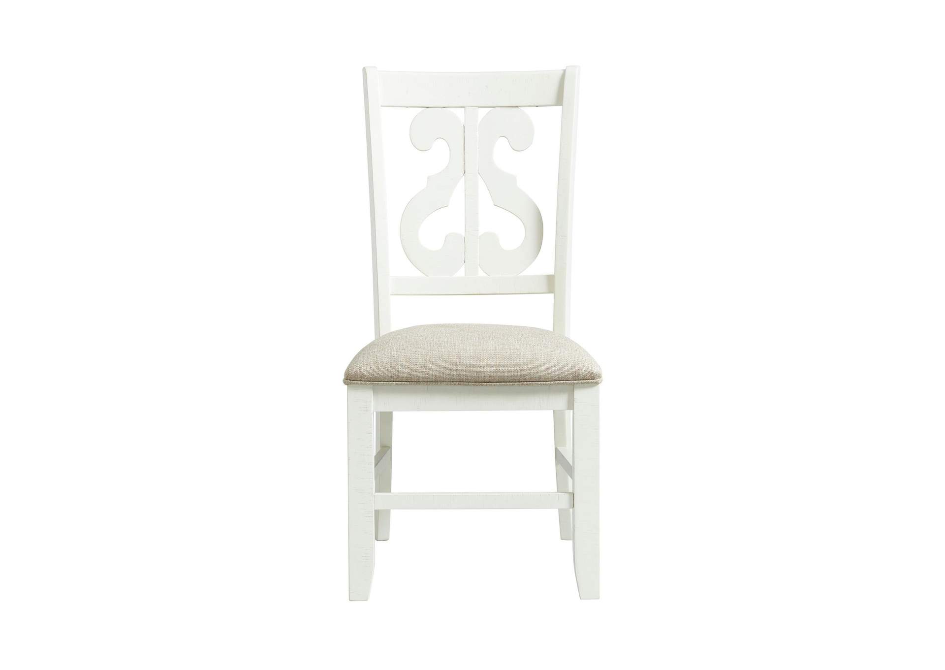 Stone Wooden Swirl Back Side Chair In White 2 Per Pack image 9