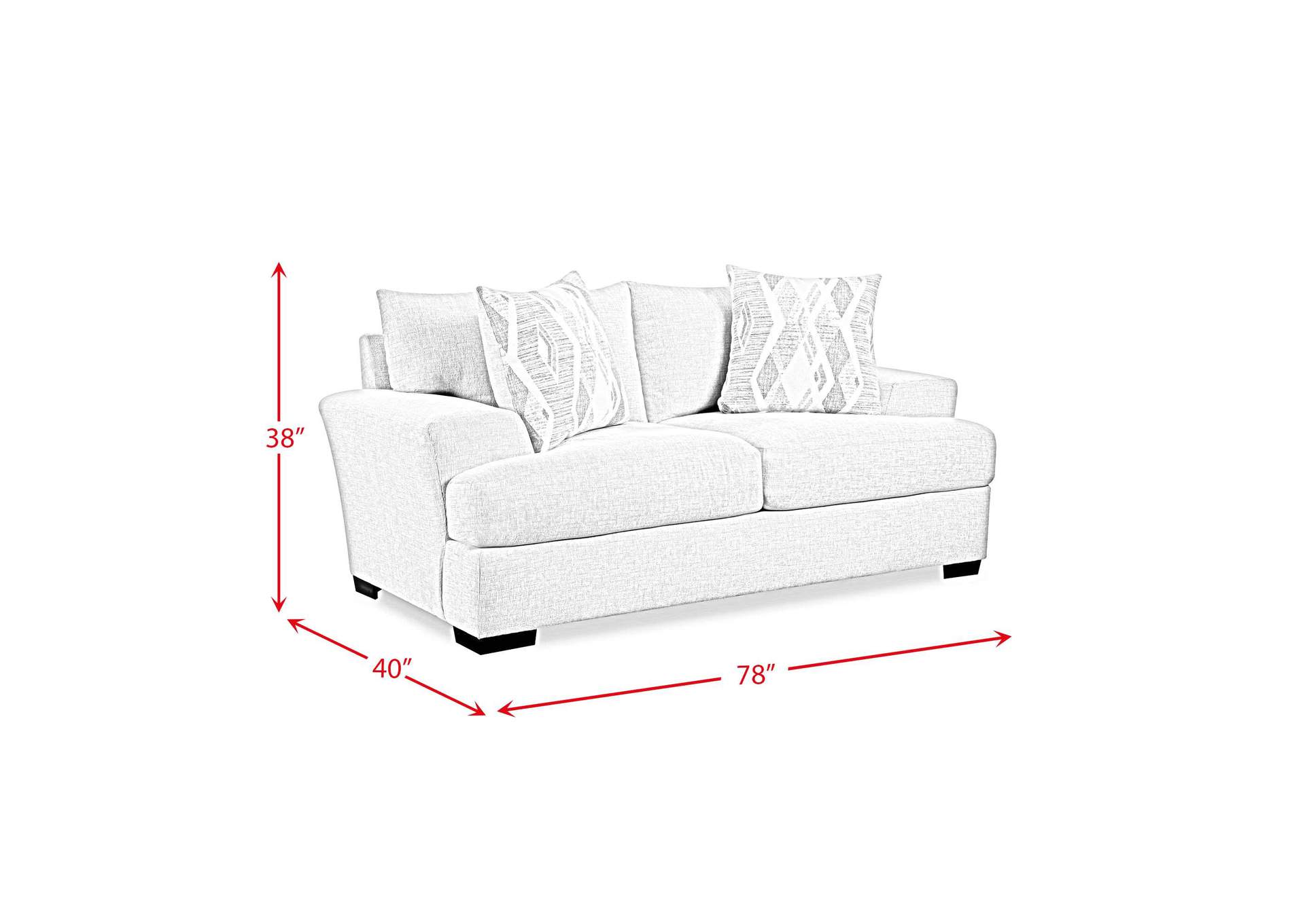 9010 Loveseat In Fentasy Silver With 2 Pillows Exotica Birch image 5