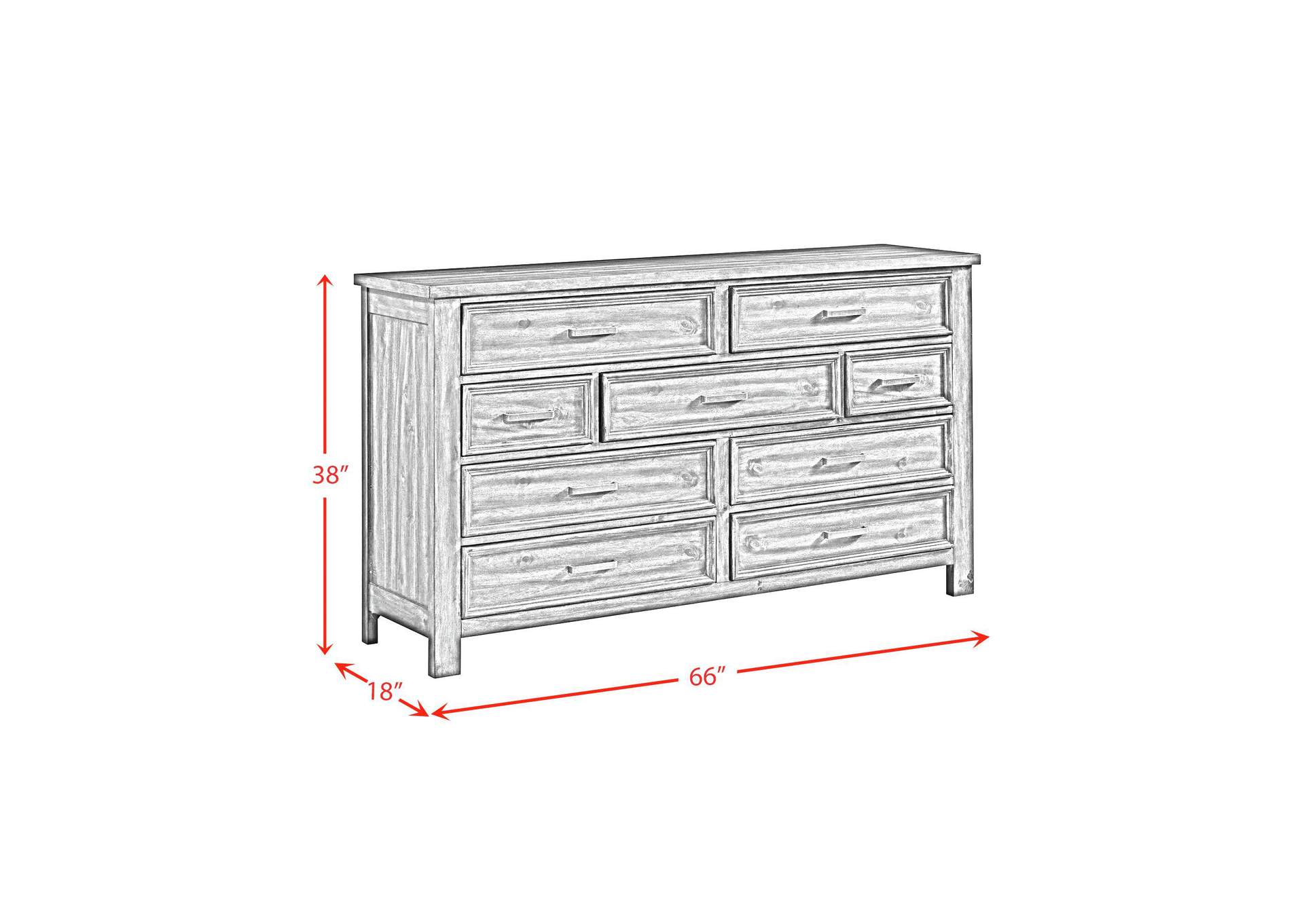 Sullivan 9 - Drawer Dresser In Rich Cherry image 7