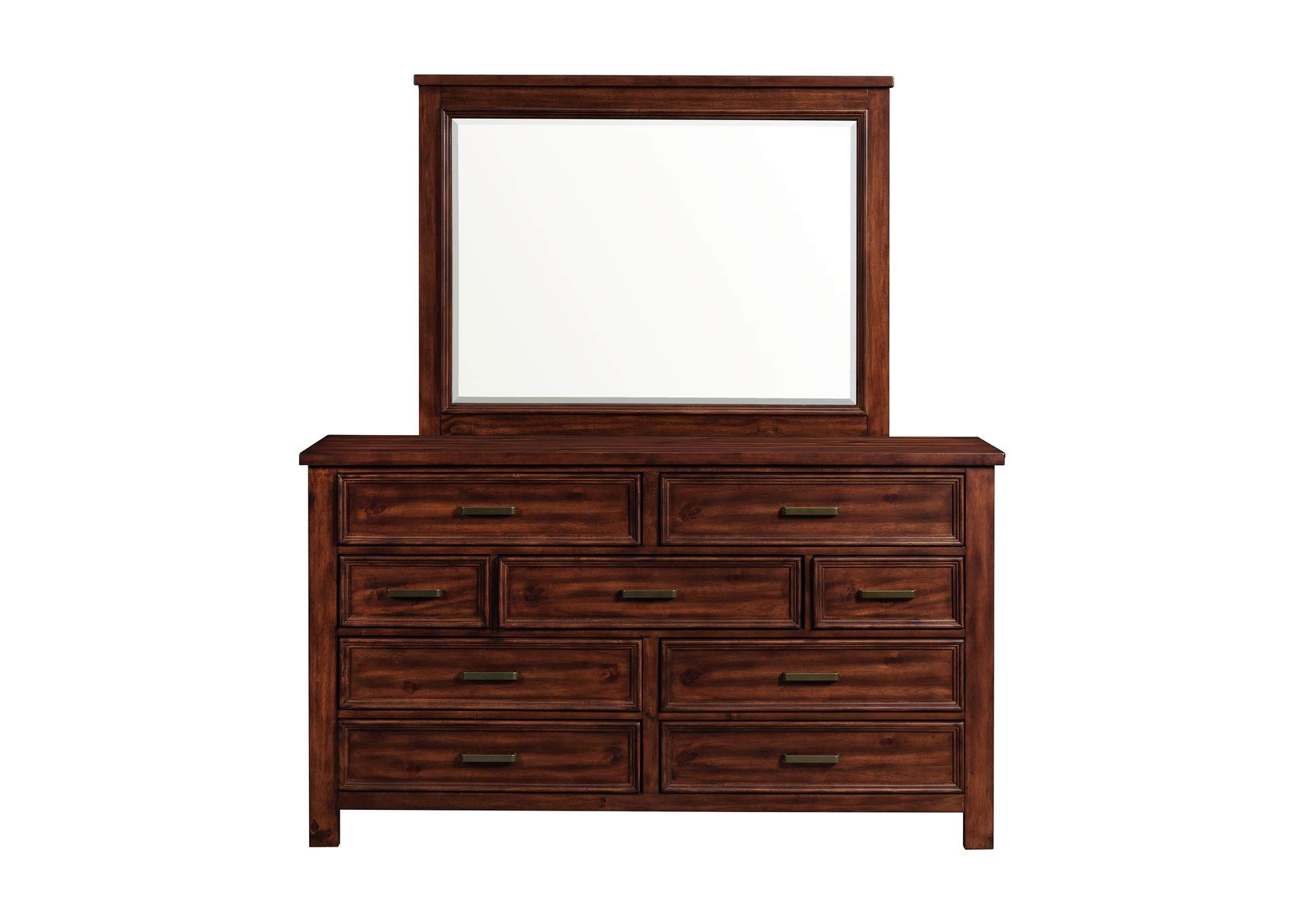 Sullivan Dresser And Mirror Set In Rich Cherry