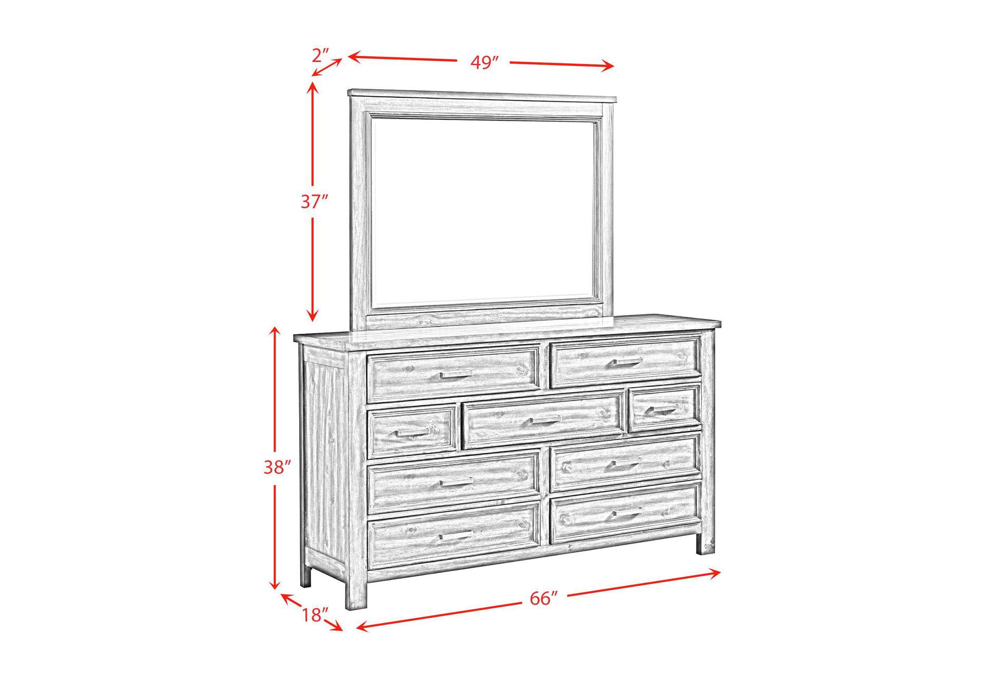 Sullivan Dresser And Mirror Set In Rich Cherry image 6
