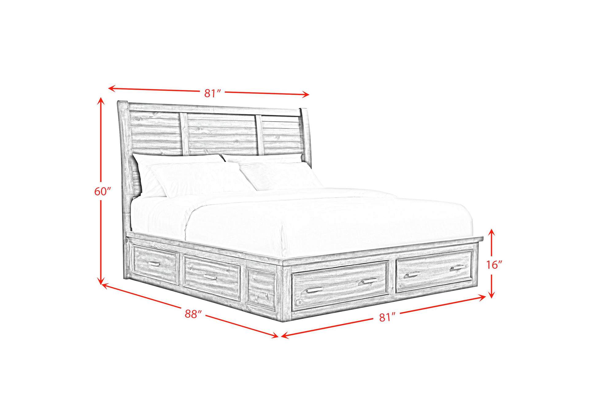 Sullivan King Storage Bed In Rich Cherry image 8