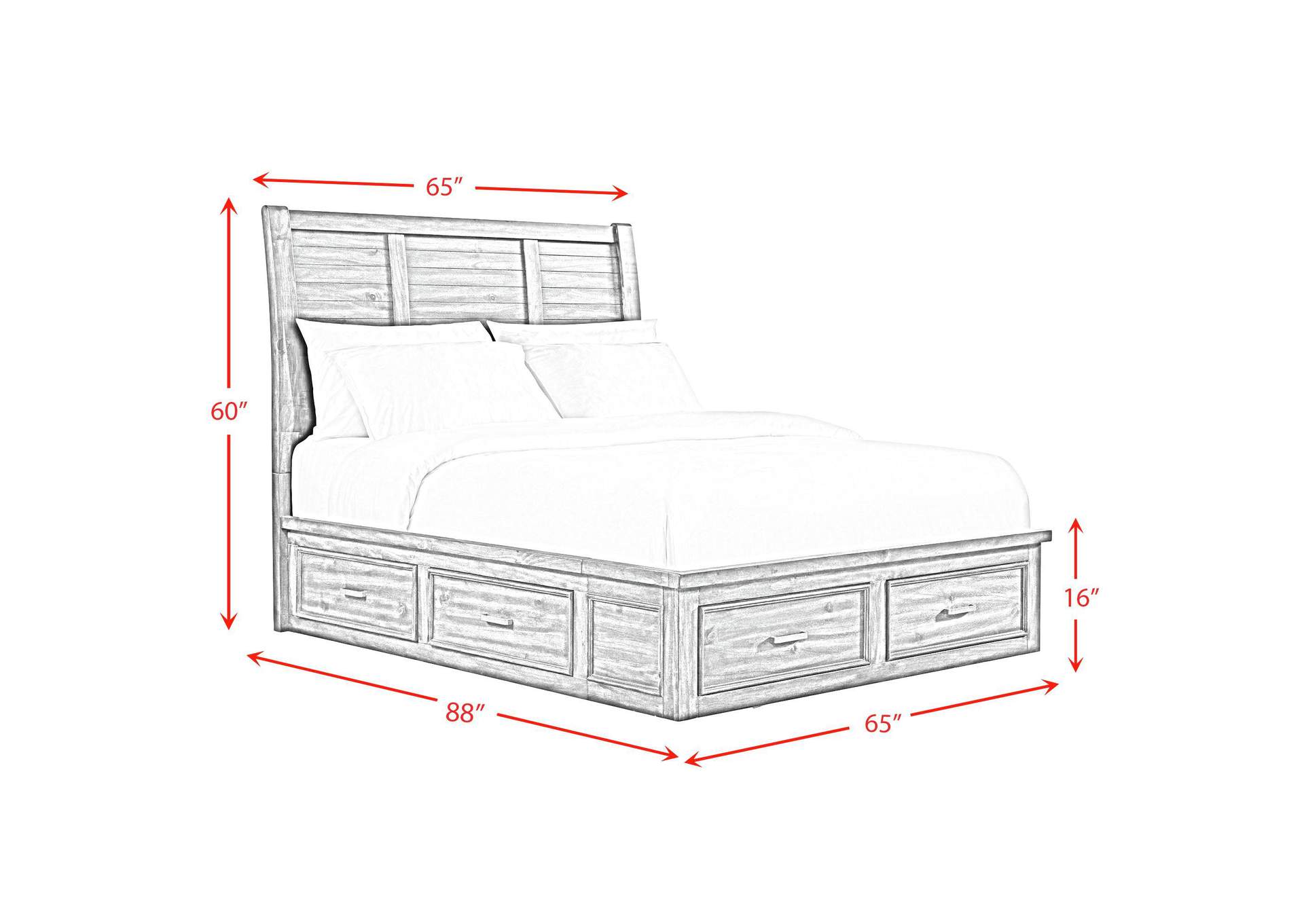 Sullivan Queen Storage Bed In Rich Cherry image 8