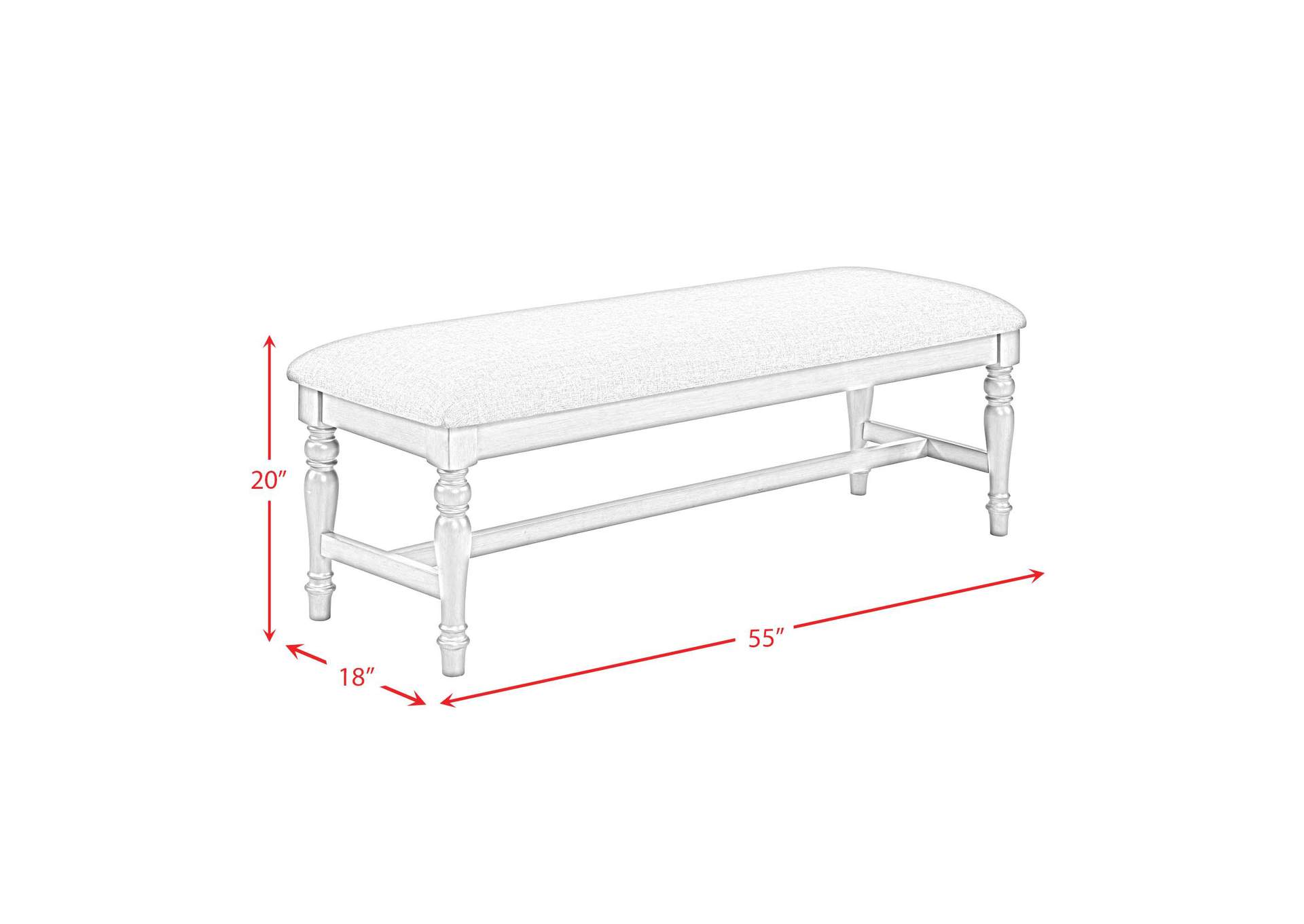 Sunnyvale Dining Bench In Grey image 4