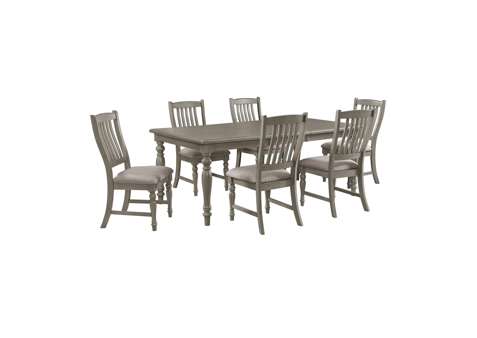Sunnyvale 7 Piece Dining Set In Grey - Table Six Chairs