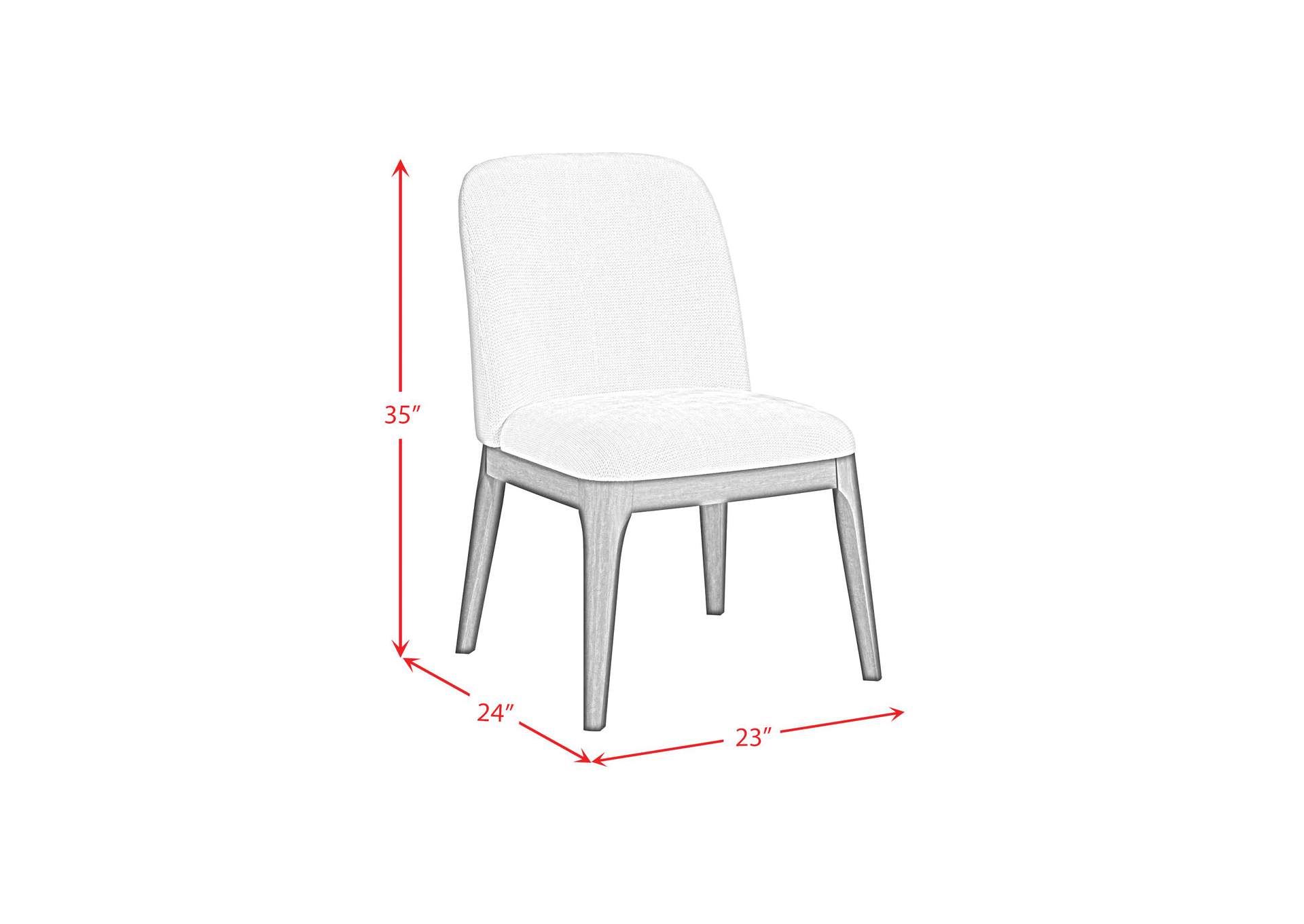 Sylvie Dining Side Chair With White Fabric In Dark Brown 2 Per Carton image 6