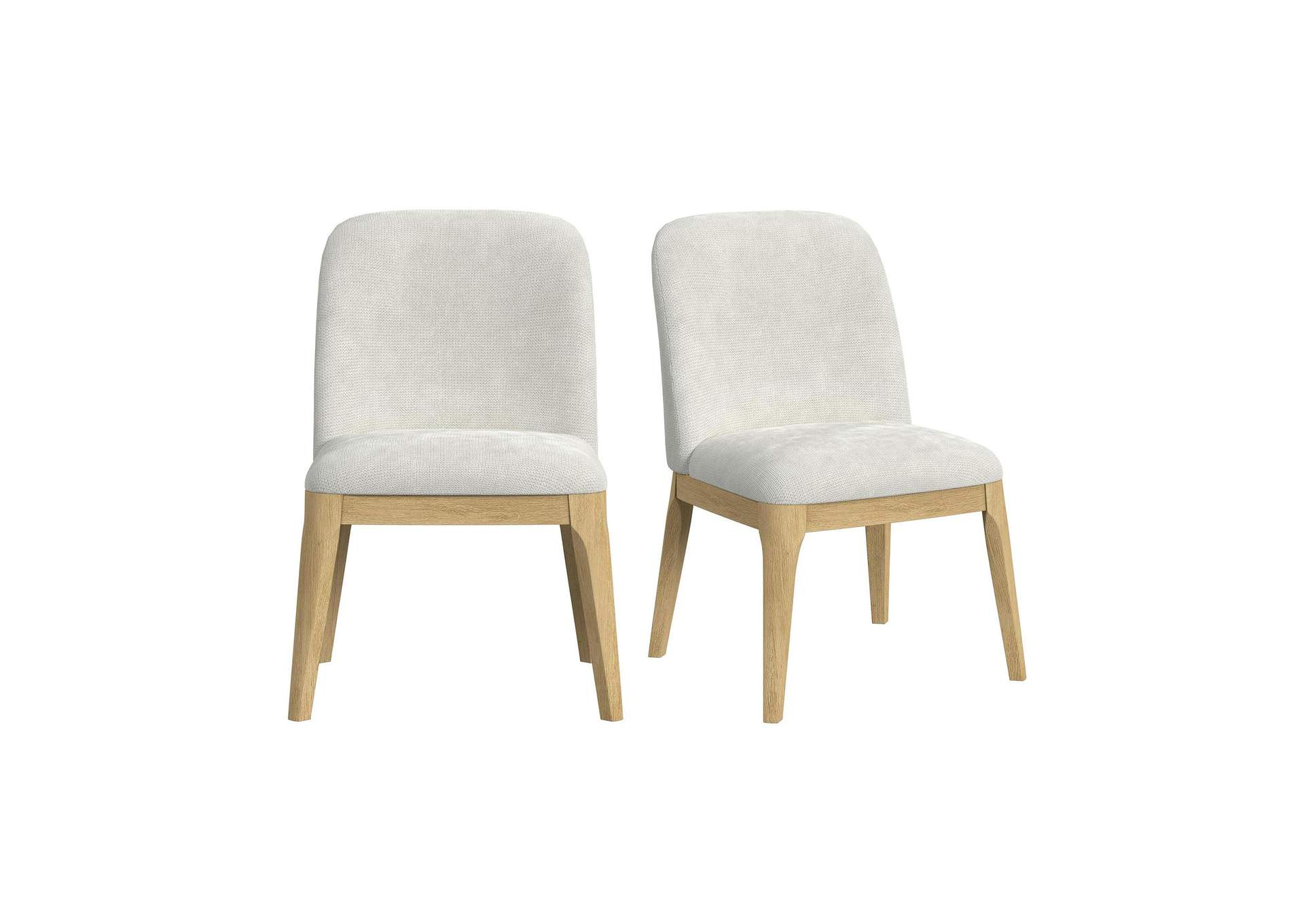 Sylvie Dining Side Chair With White Fabric In Natural 2 Per Carton image 3