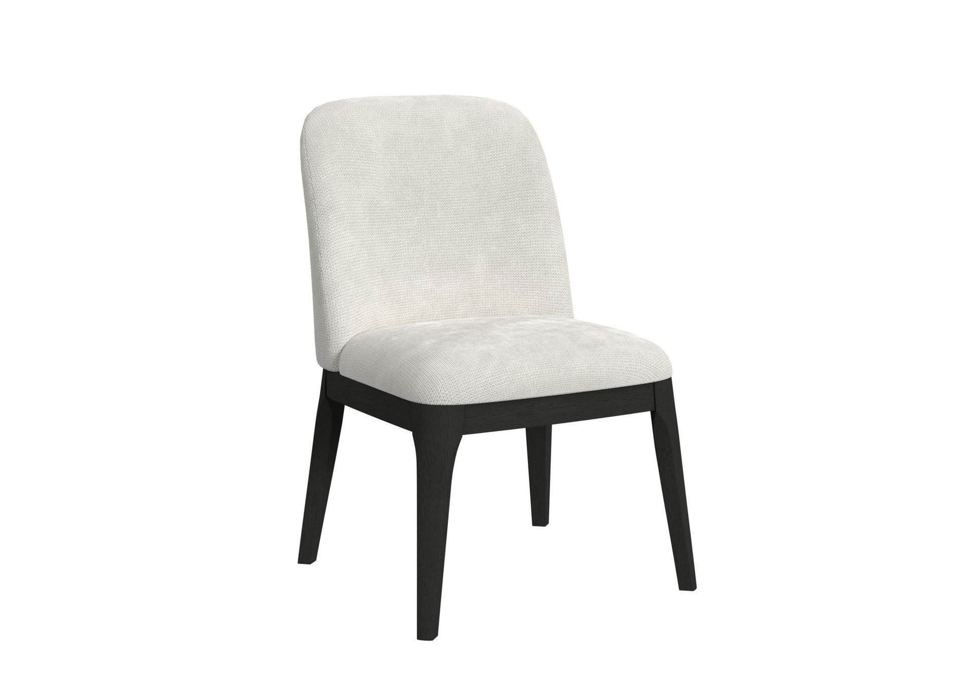 Sylvie Dining Side Chair With White Fabric In Black With Grain 2 Per Carton image 7