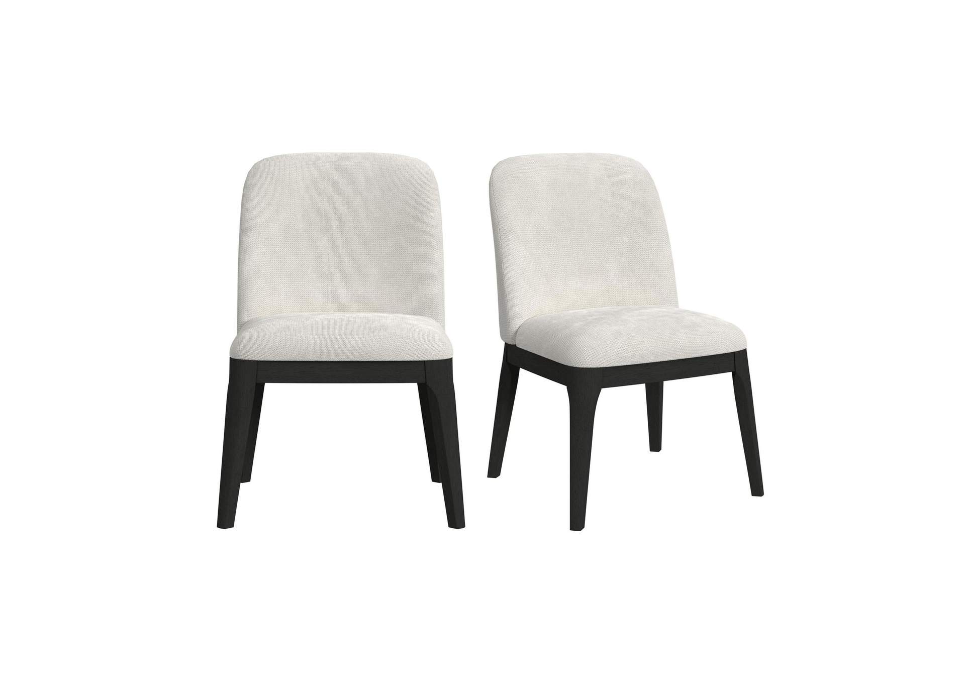 Sylvie Dining Side Chair With White Fabric In Black With Grain 2 Per Carton image 3