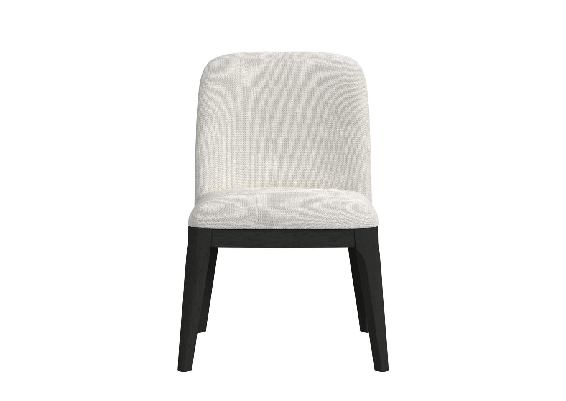 Sylvie Dining Side Chair With White Fabric In Black With Grain 2 Per Carton image 8