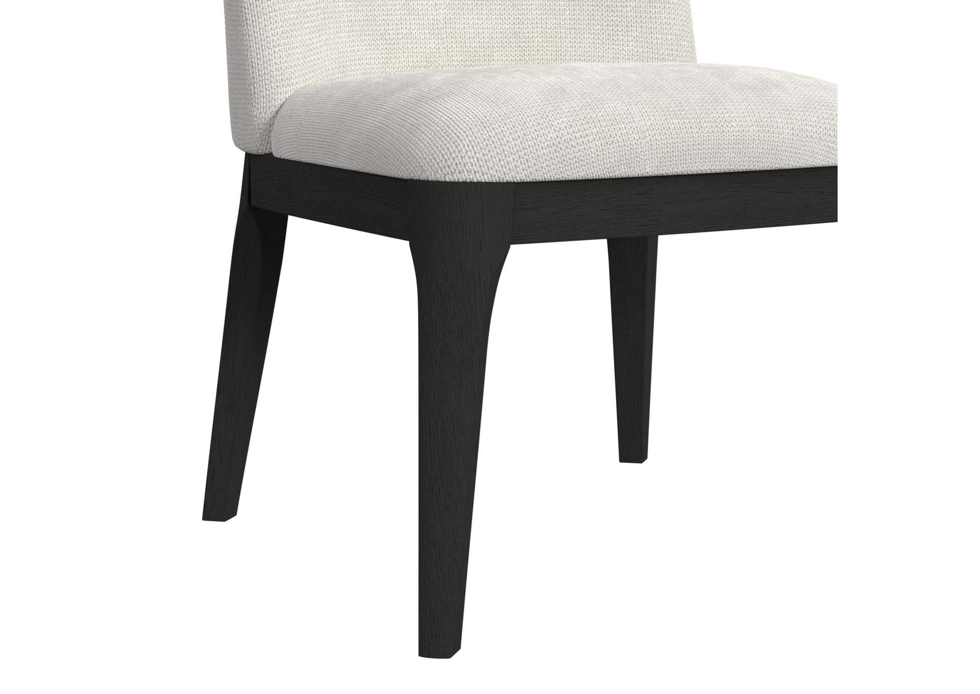 Sylvie Dining Side Chair With White Fabric In Black With Grain 2 Per Carton image 5
