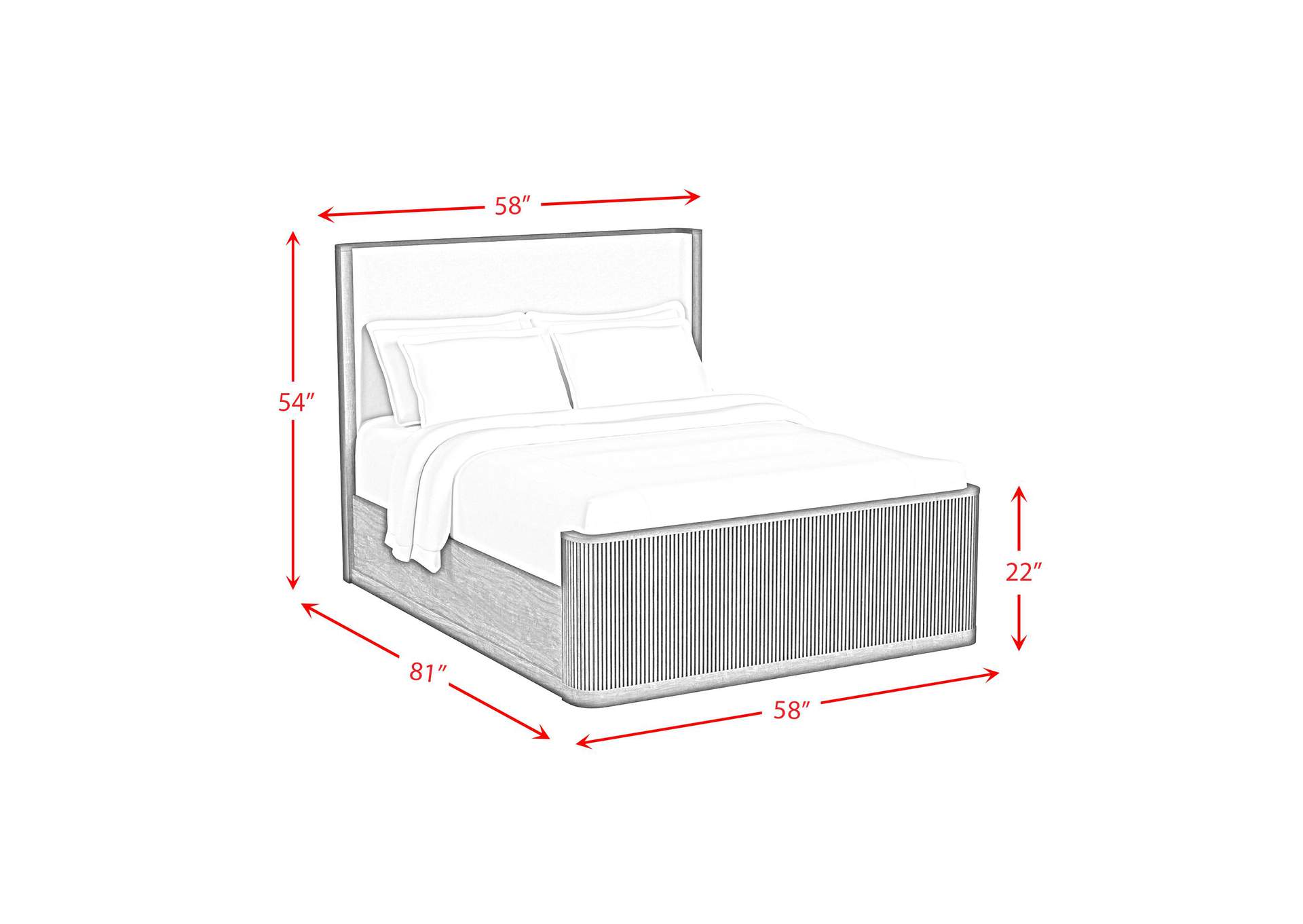 Sylvie Full Upholstery Bed With White Fabric In Dark Brown image 7