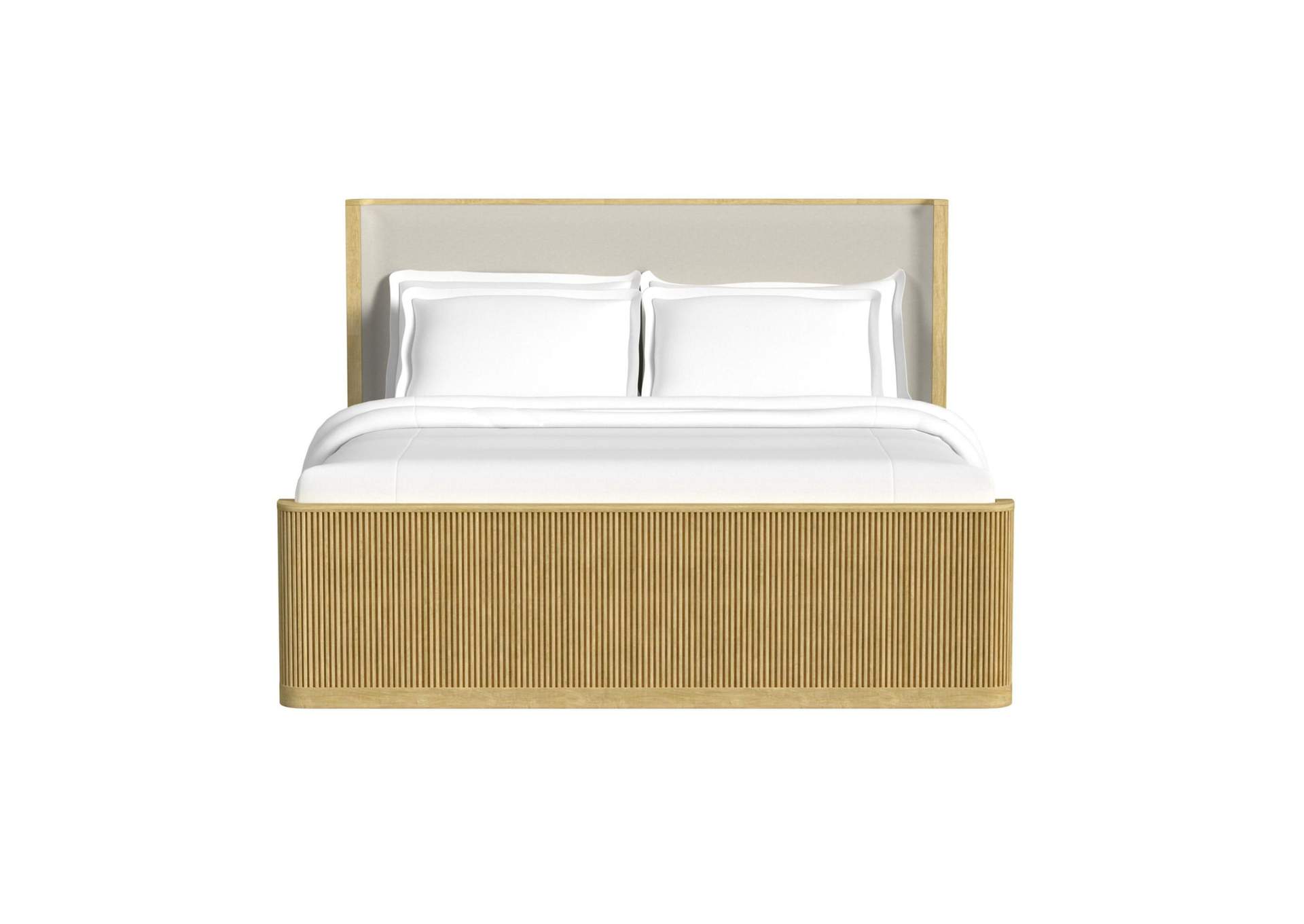 Sylvie King Upholstery Bed With White Fabric In Natural image 7