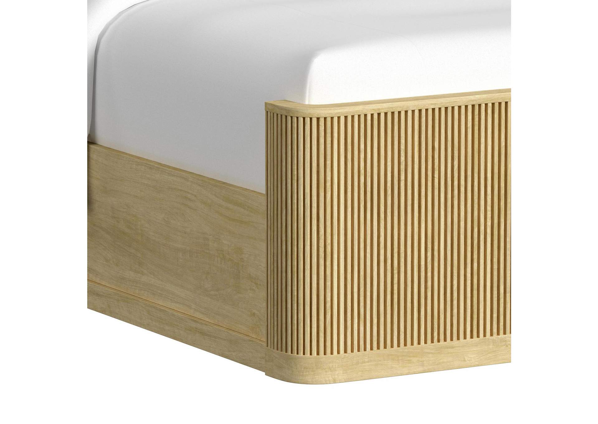 Sylvie King Upholstery Bed With White Fabric In Natural image 4