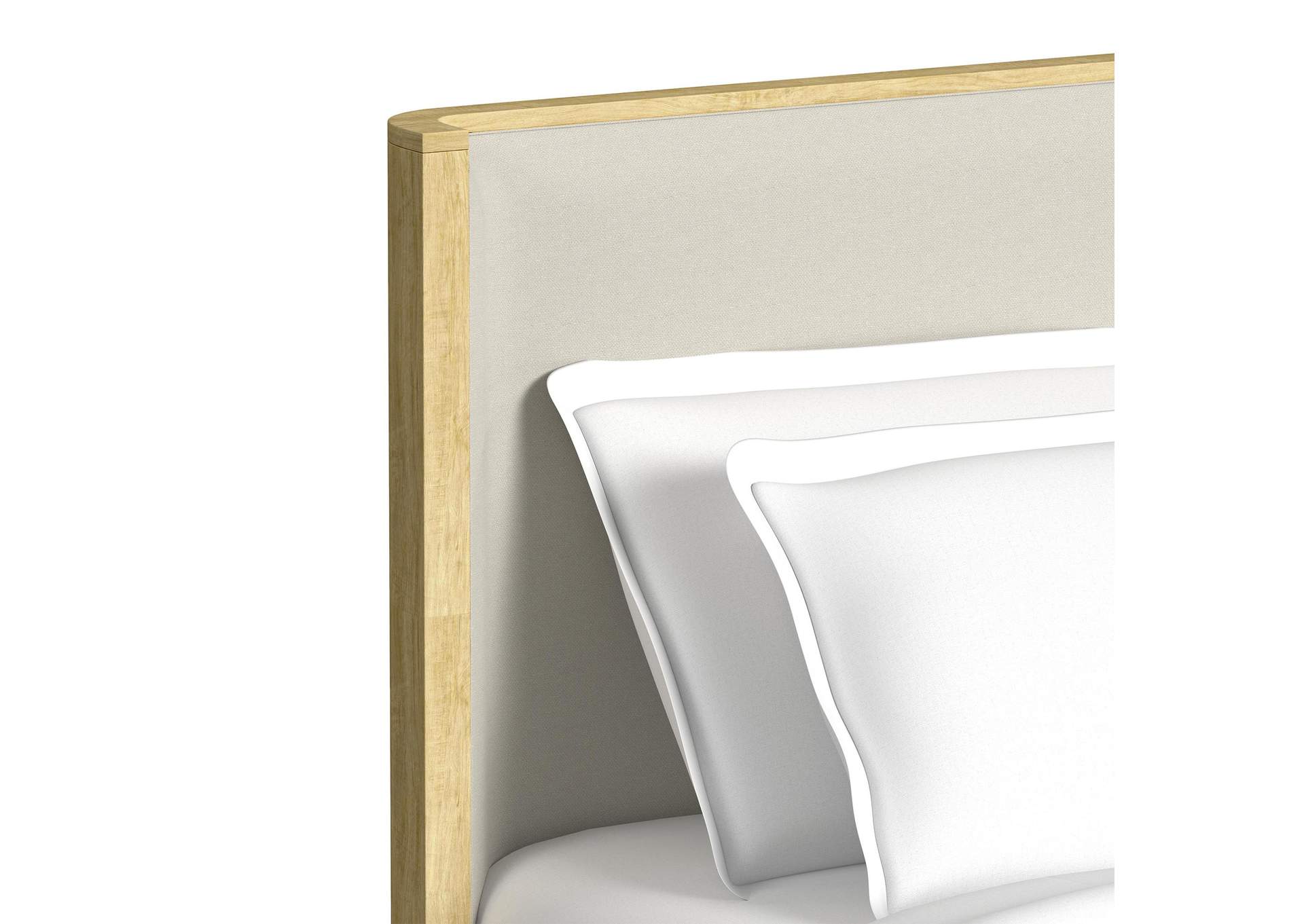 Sylvie King Upholstery Bed With White Fabric In Natural image 3