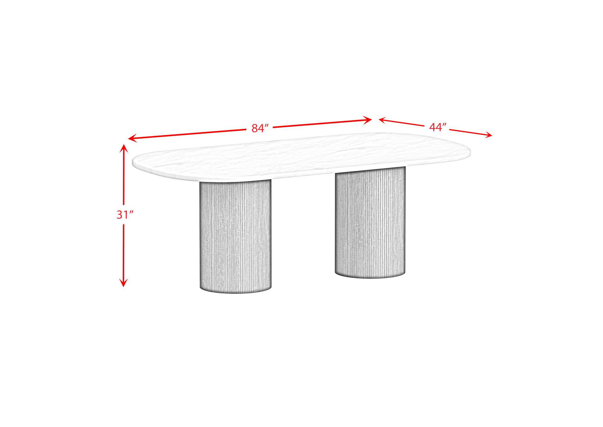Sylvie Oval Dining Table With White Faux Marble Top In Black With Grain image 5
